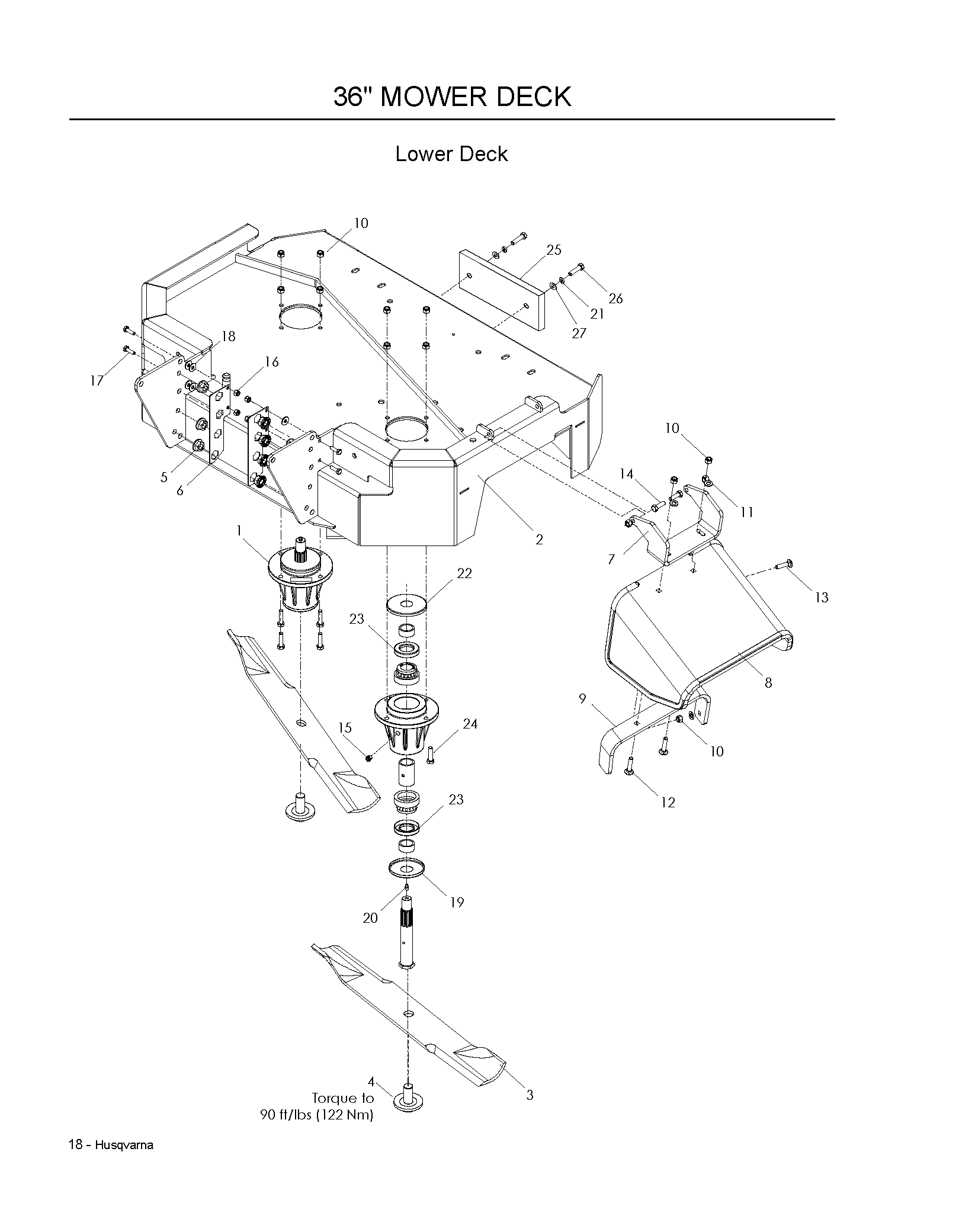 36INCH CUTTING DECK-- LOWER