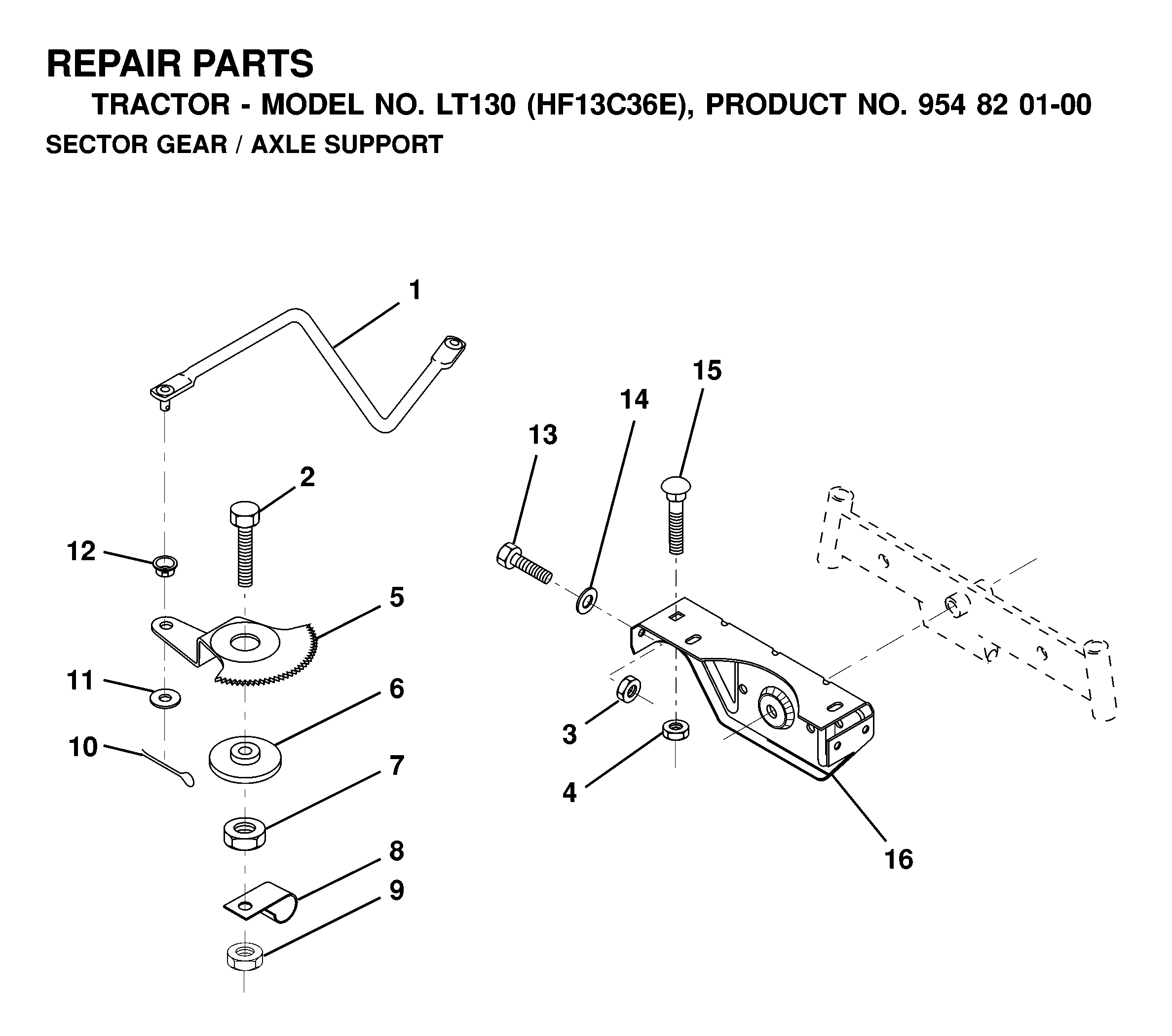 SECTOR GEAR / AXLE SUPPORT