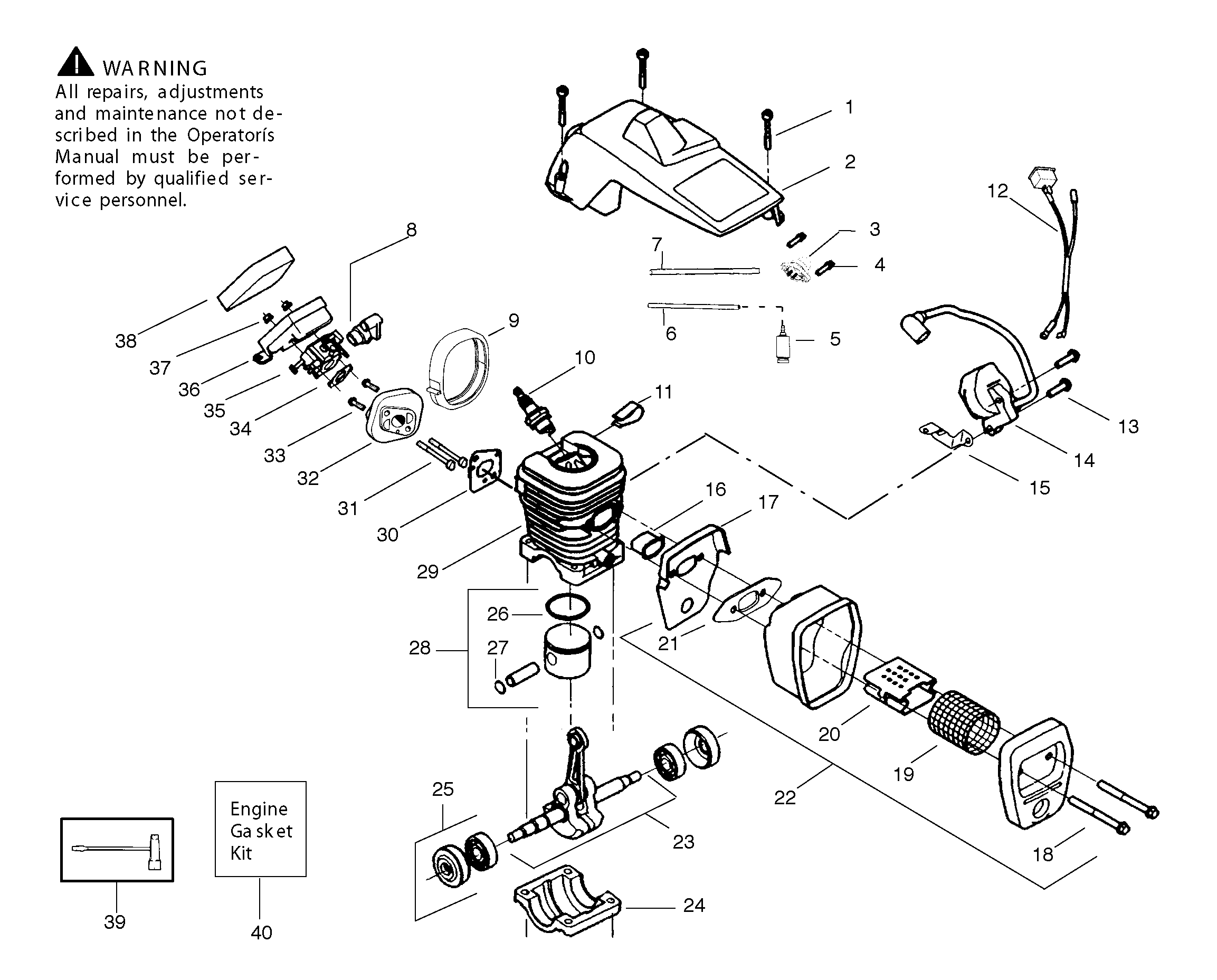 CYLINDER, PISTON & MUFFLER