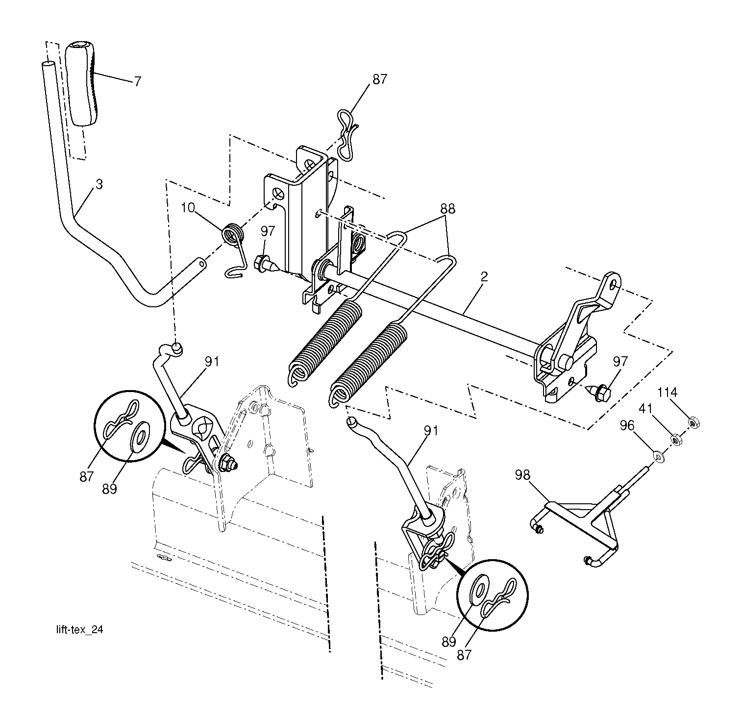 MOWER LIFT LEVER