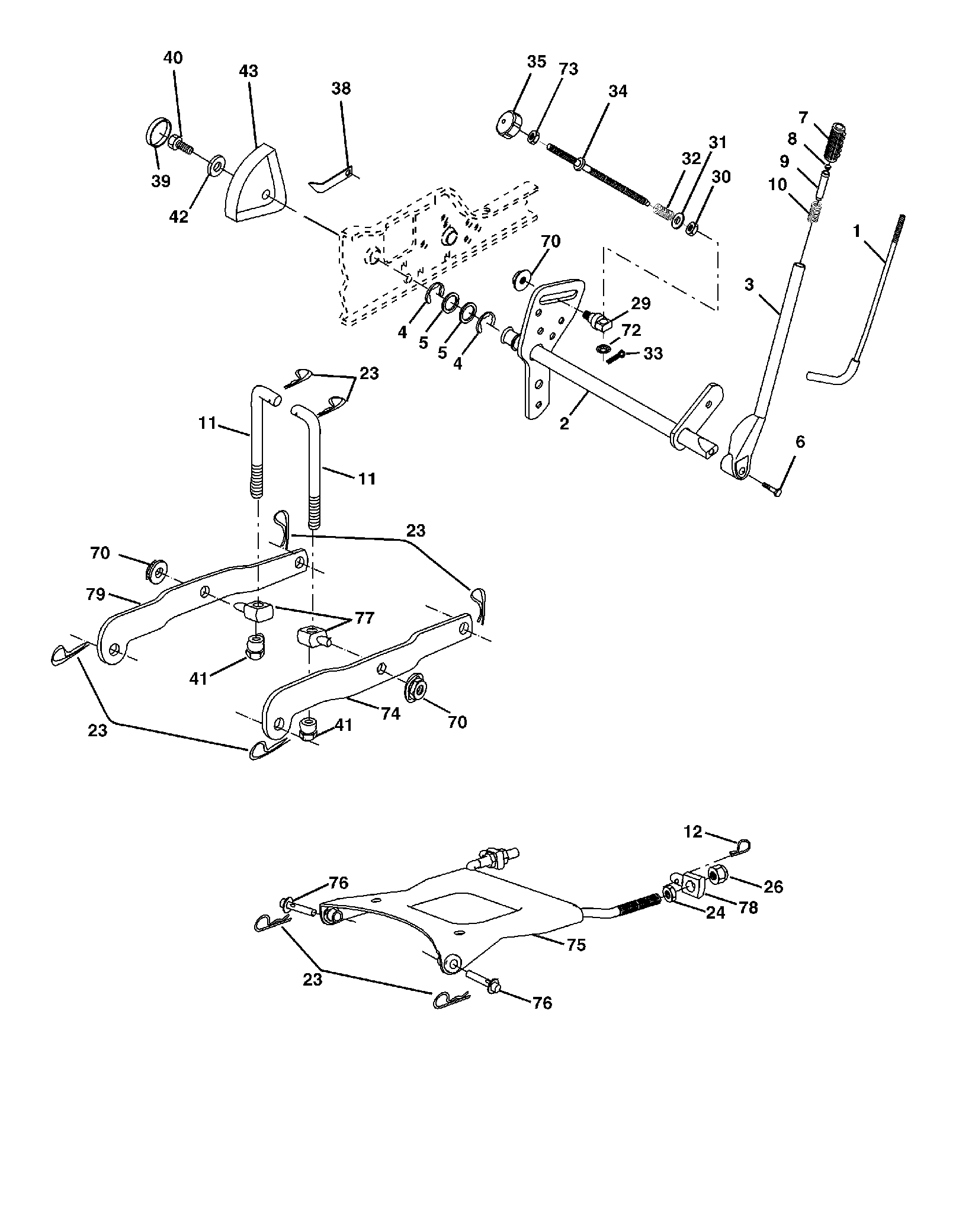 MOWER LIFT LEVER