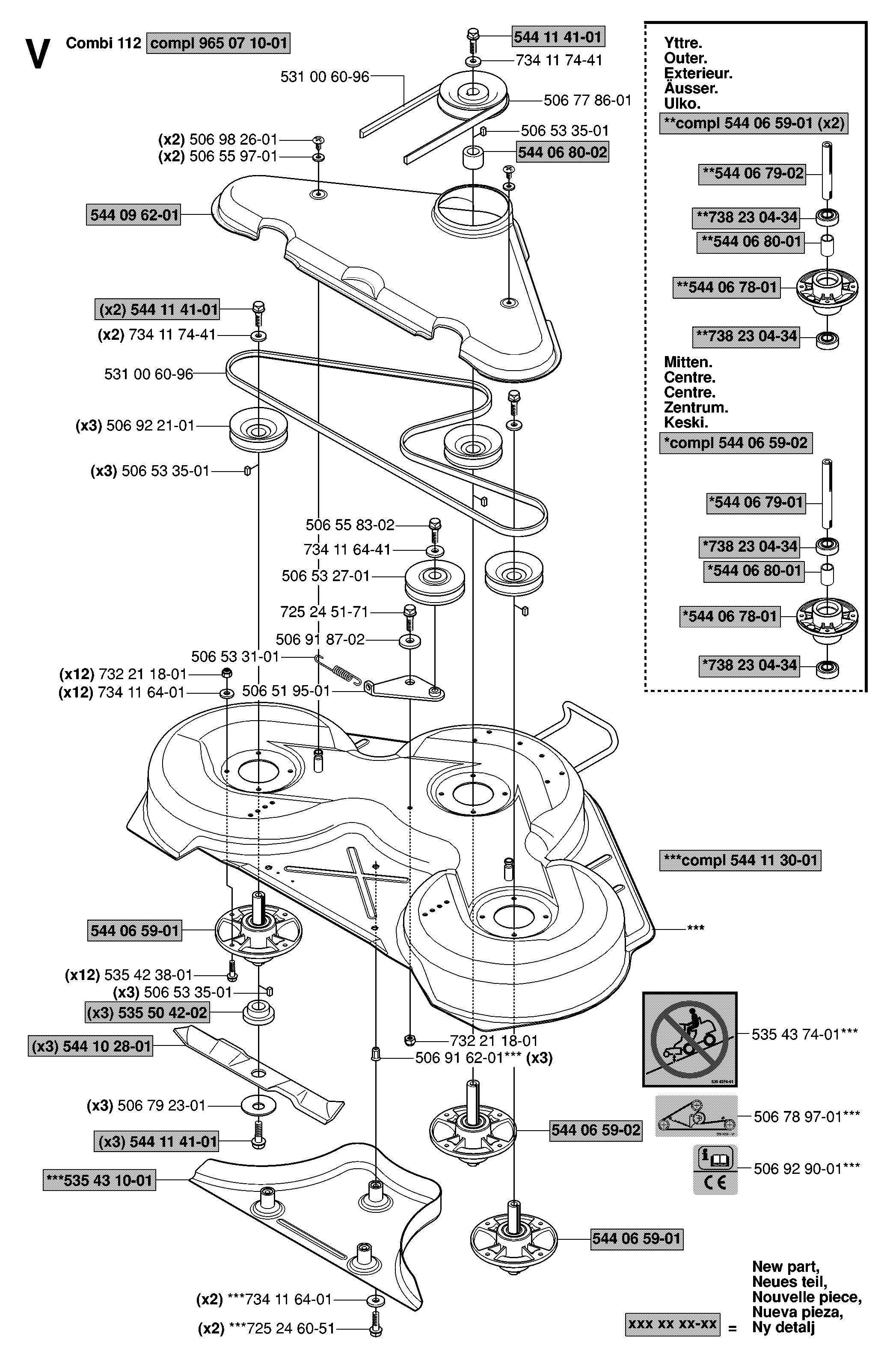44"/112CM CUTTING DECK
