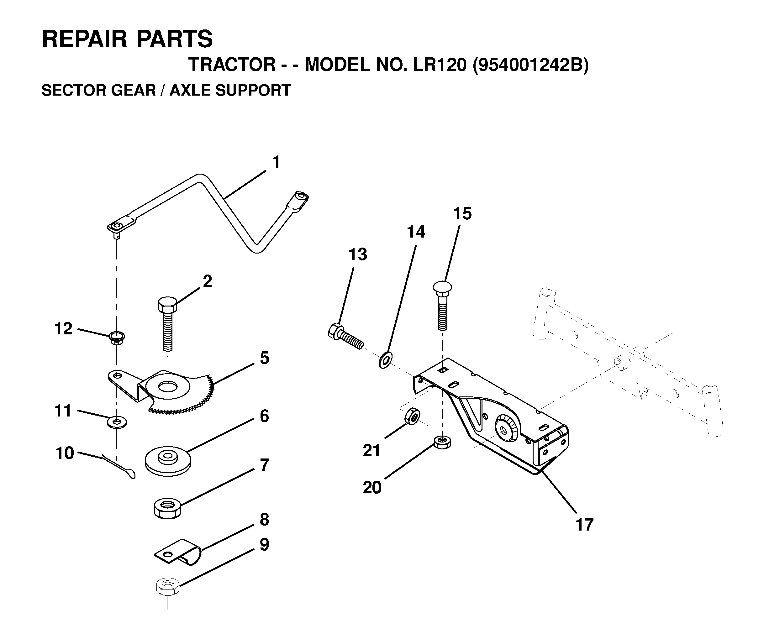 SECTOR GEAR / AXLE SUPPORT