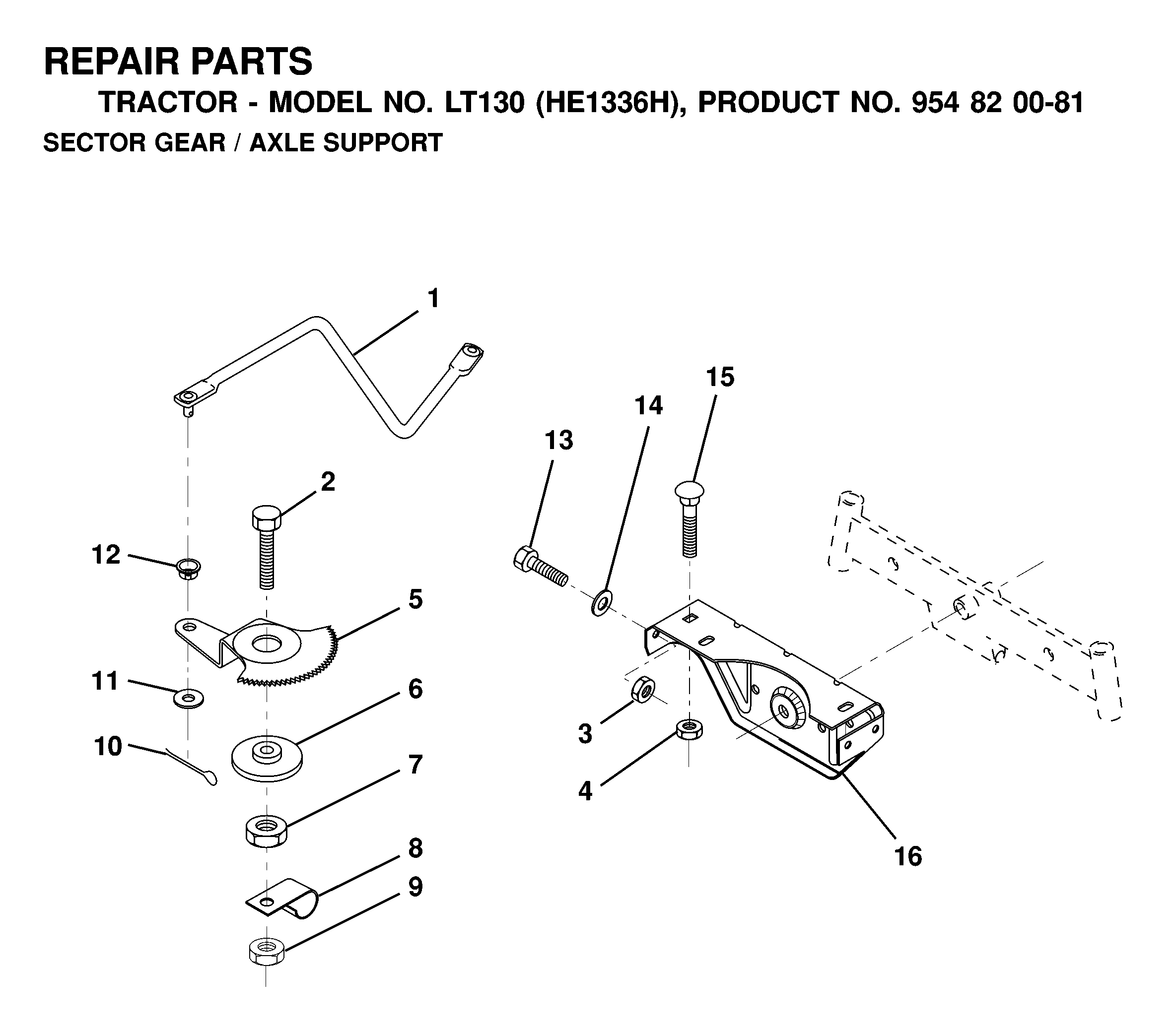 SECTOR GEAR / AXLE SUPPORT