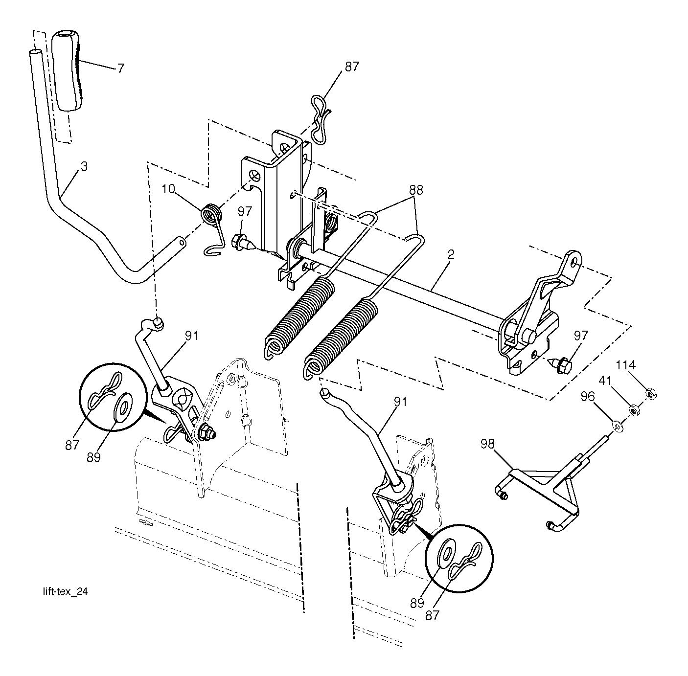 MOWER LIFT LEVER