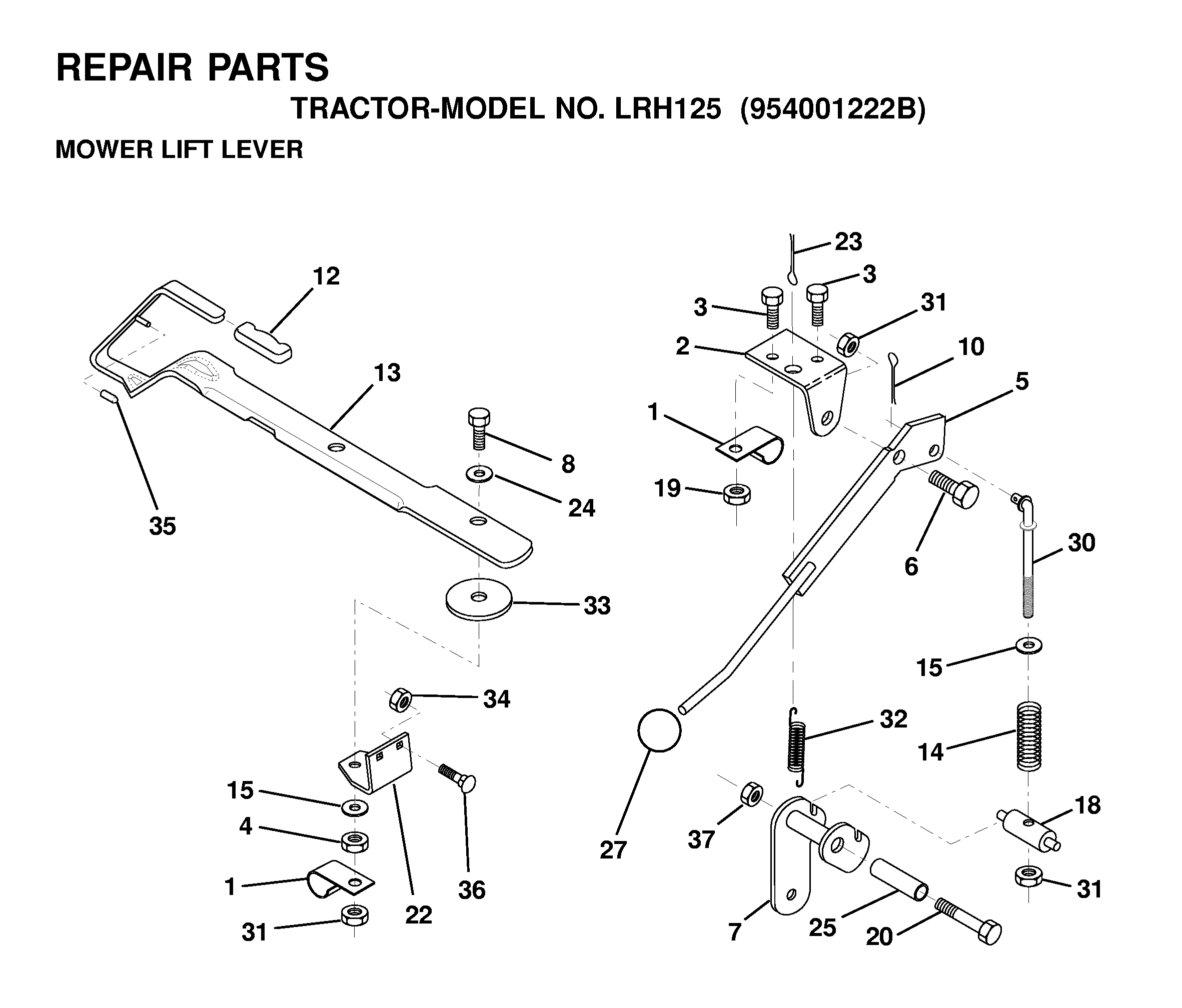 MOWER LIFT LEVER