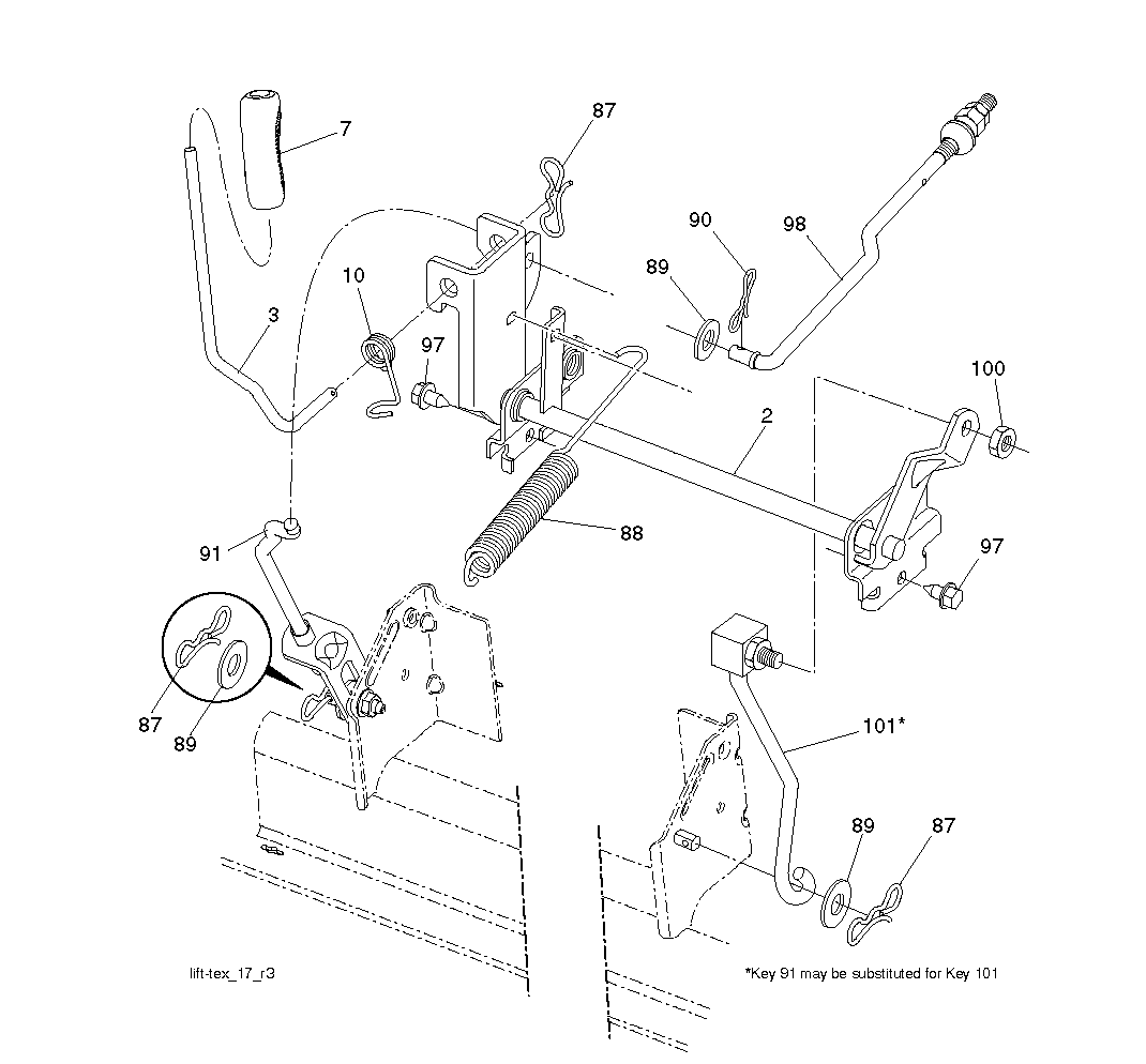 MOWER LIFT LEVER