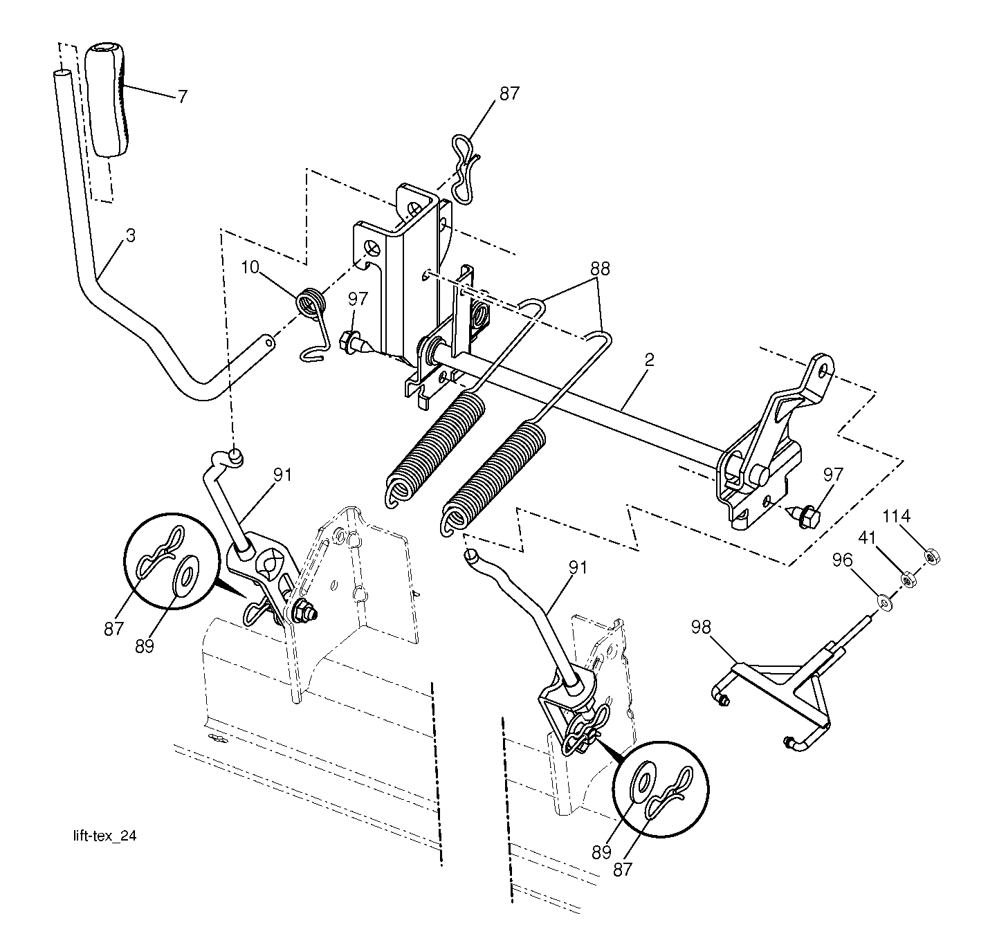 MOWER LIFT LEVER