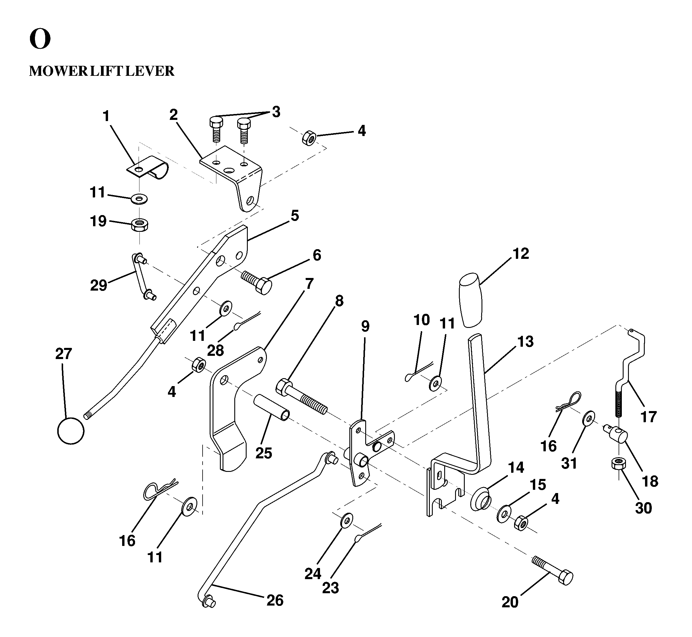 MOWER LIFT LEVER