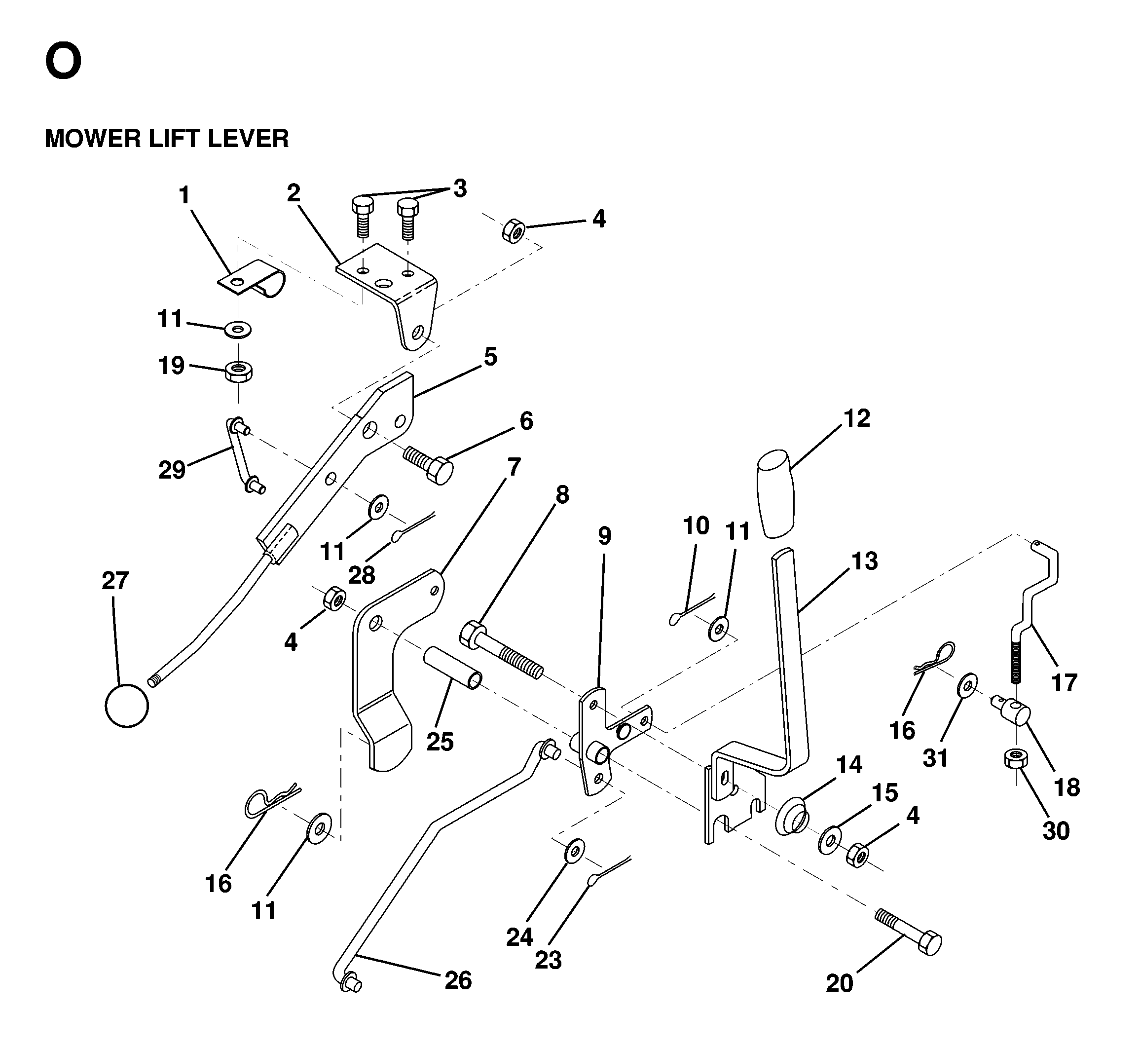 MOWER LIFT LEVER