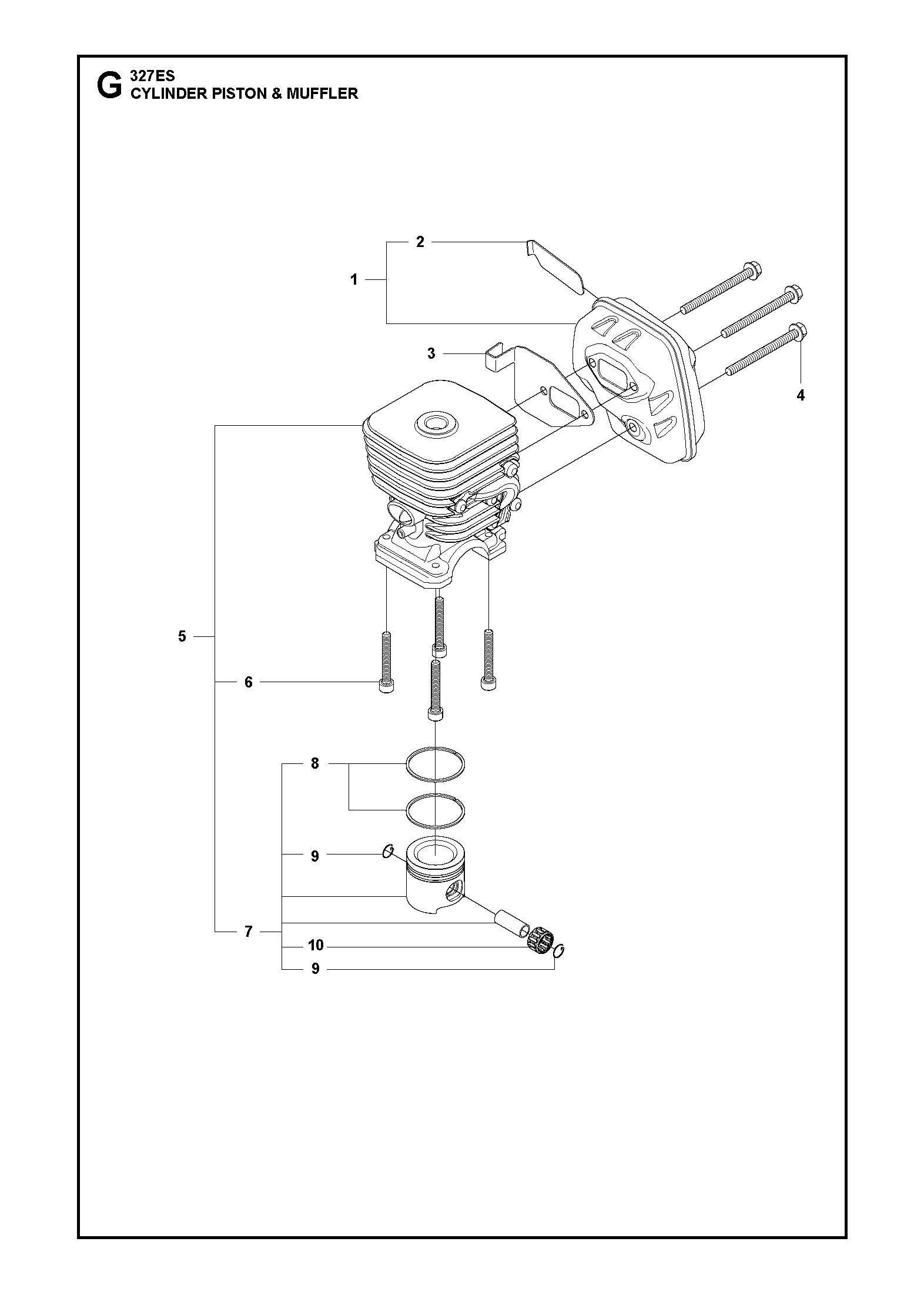 CYLINDER, PISTON & MUFFLER