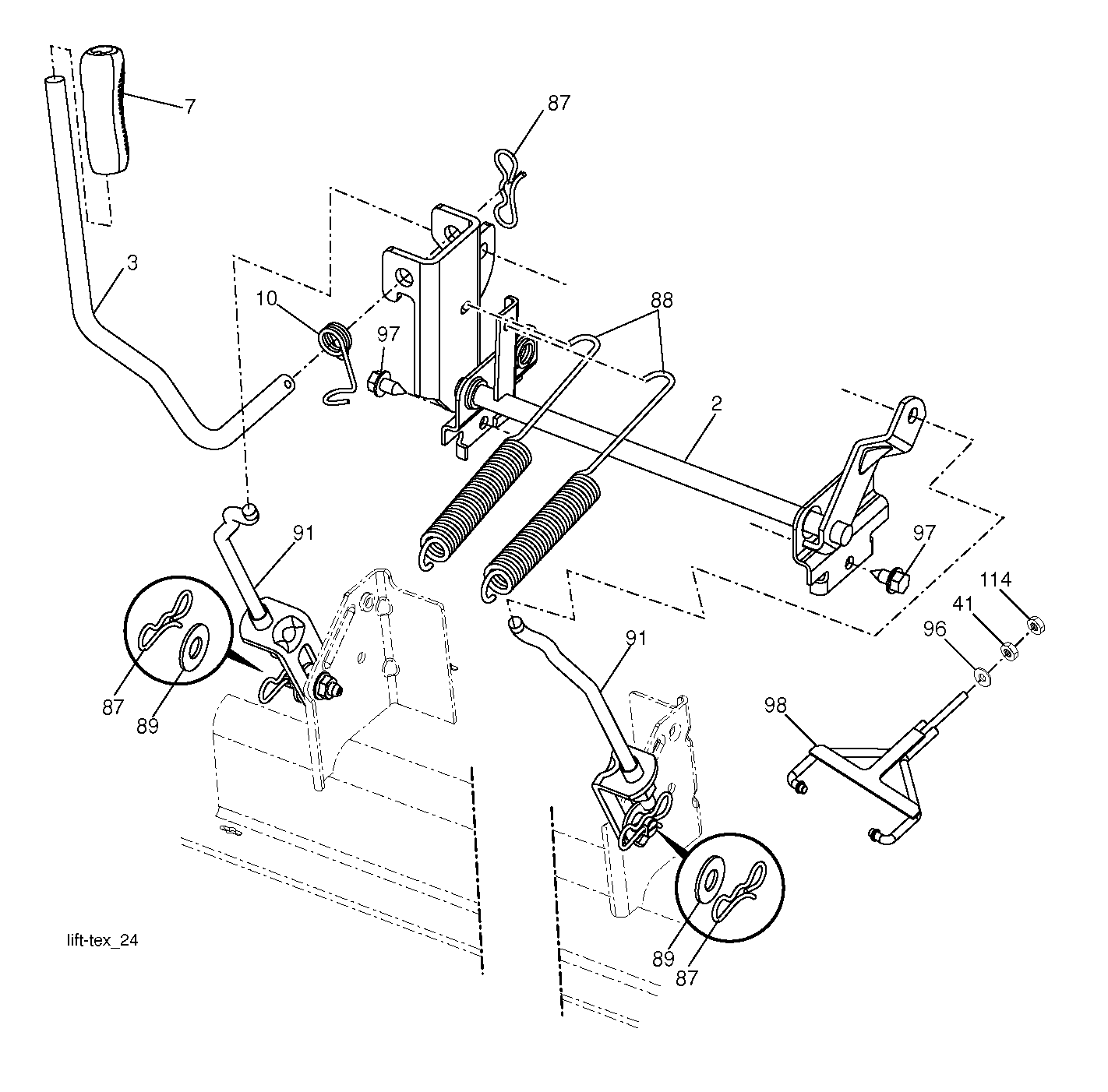 MOWER LIFT LEVER