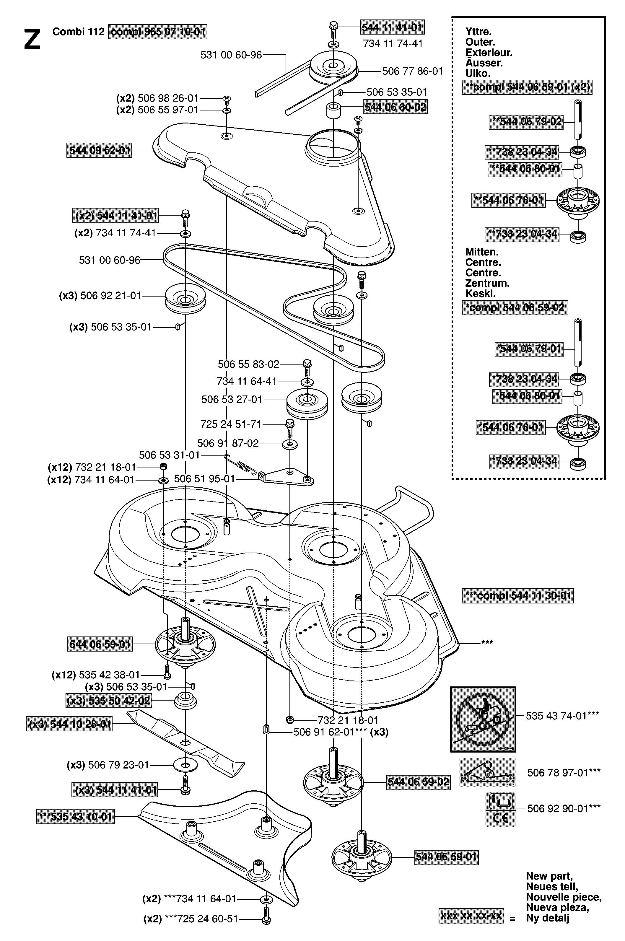 44"/112CM CUTTING DECK