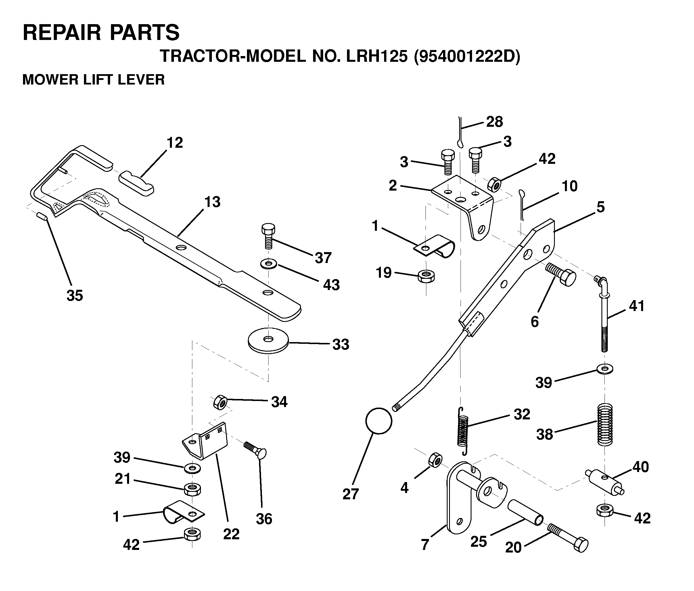 MOWER LIFT LEVER