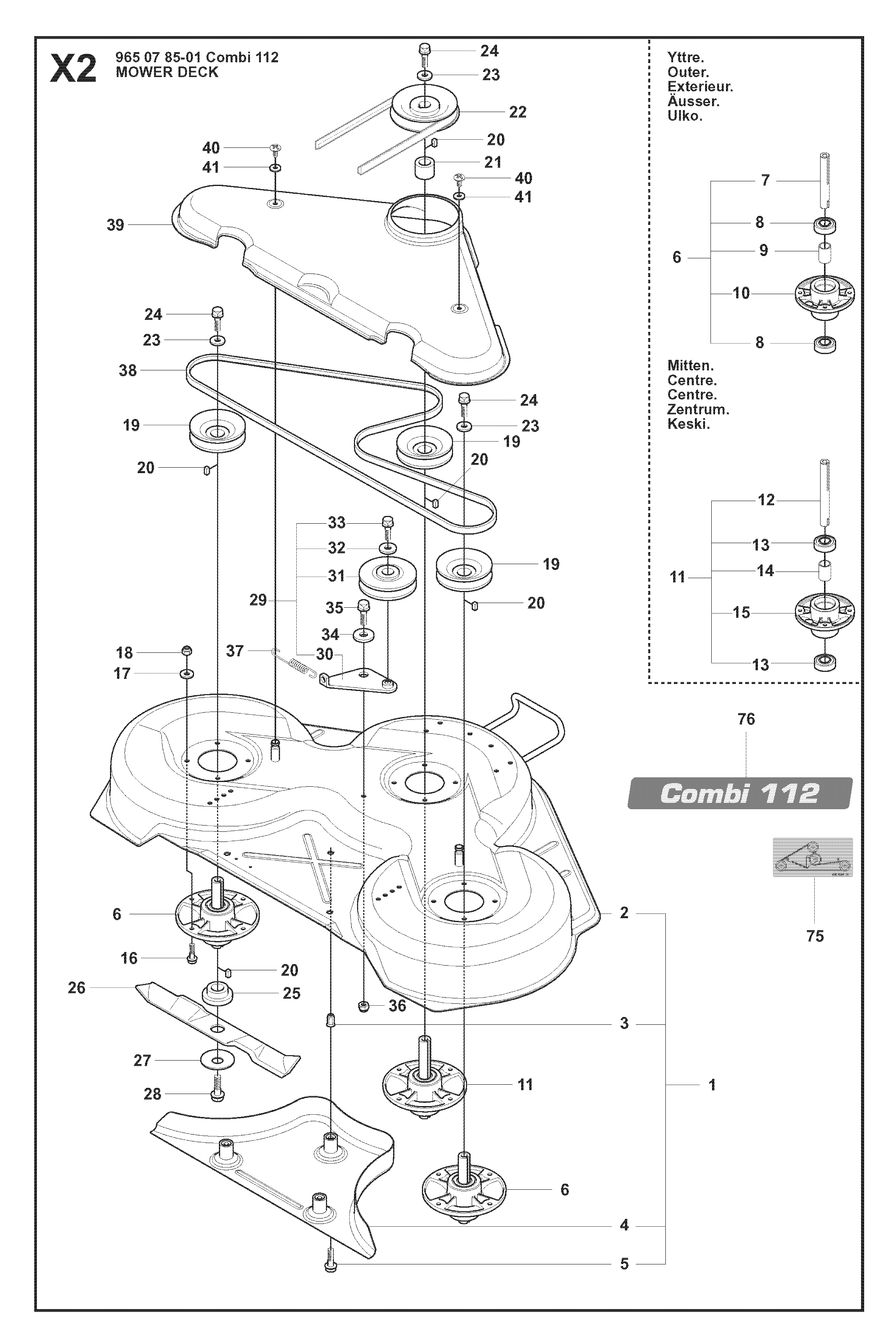 44"/112CM CUTTING DECK