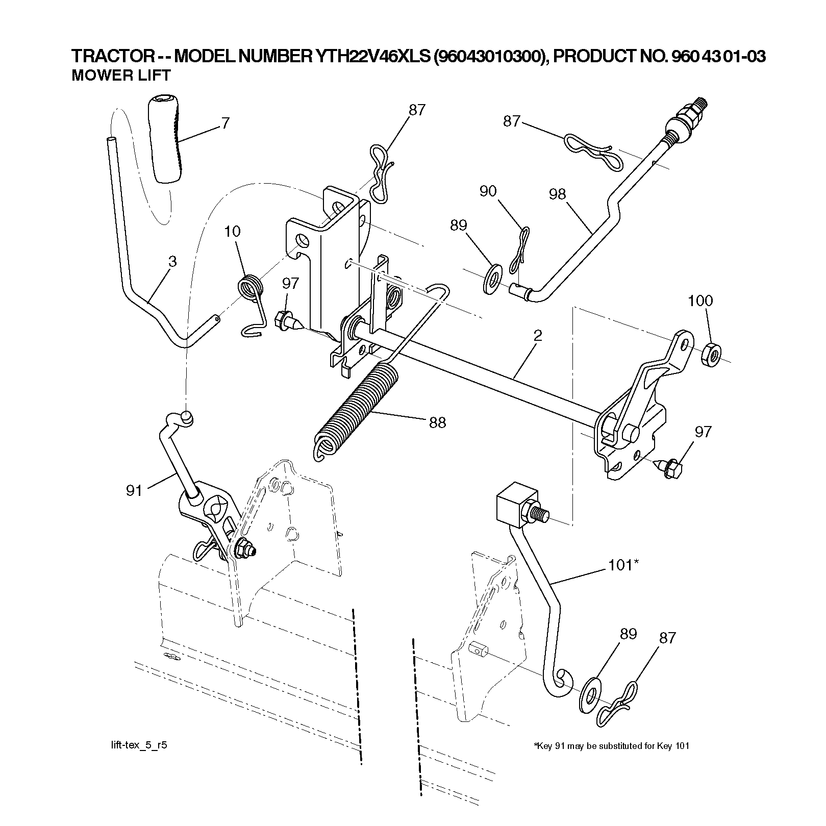 MOWER LIFT LEVER