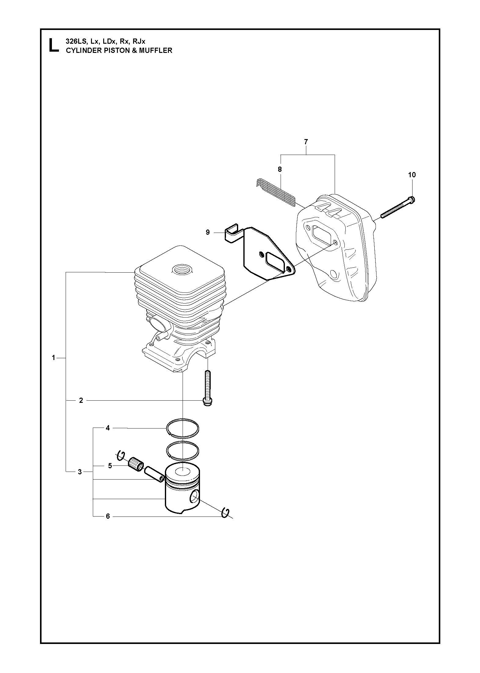 CYLINDER, PISTON & MUFFLER