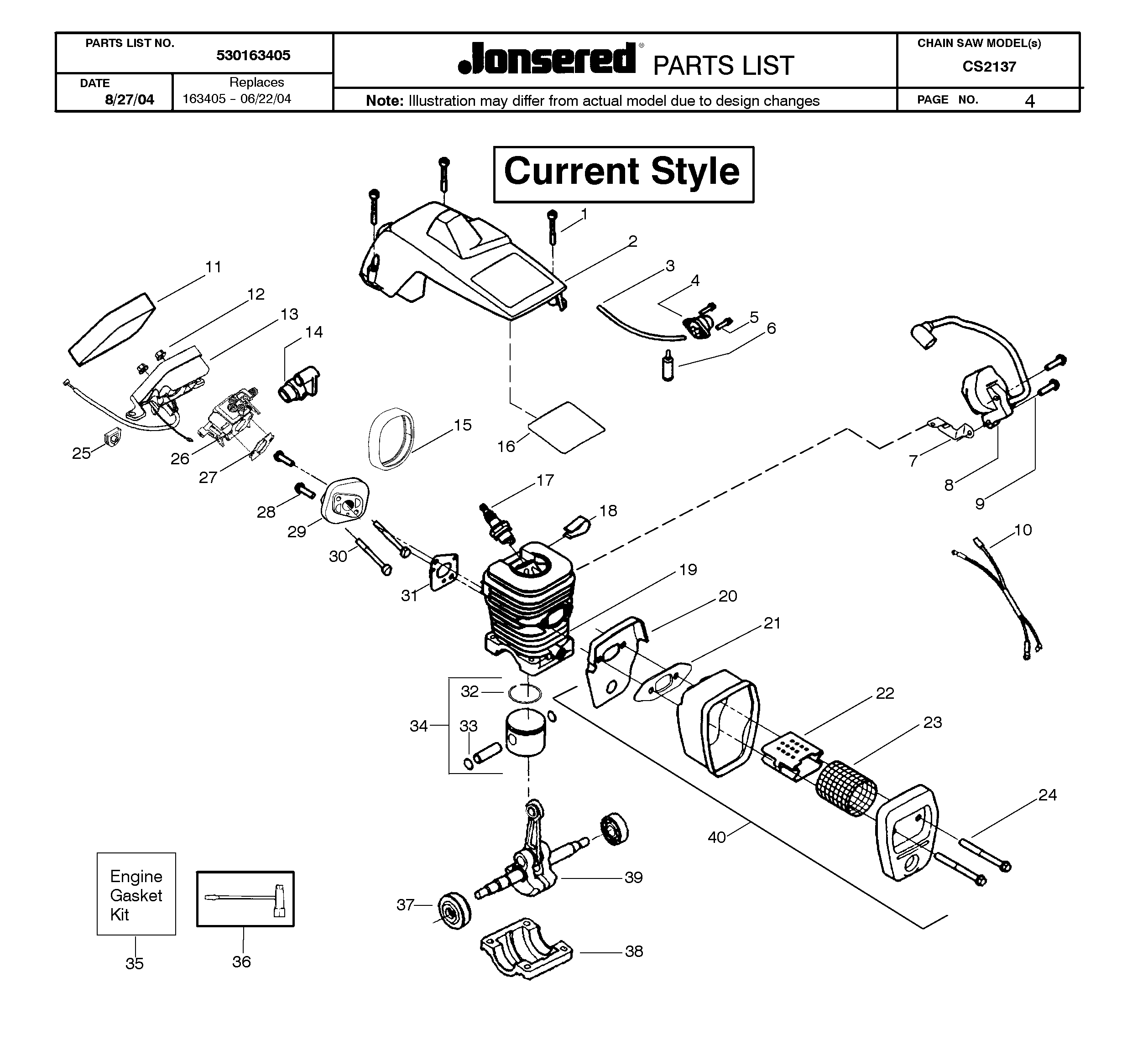 CYLINDER, PISTON & MUFFLER
