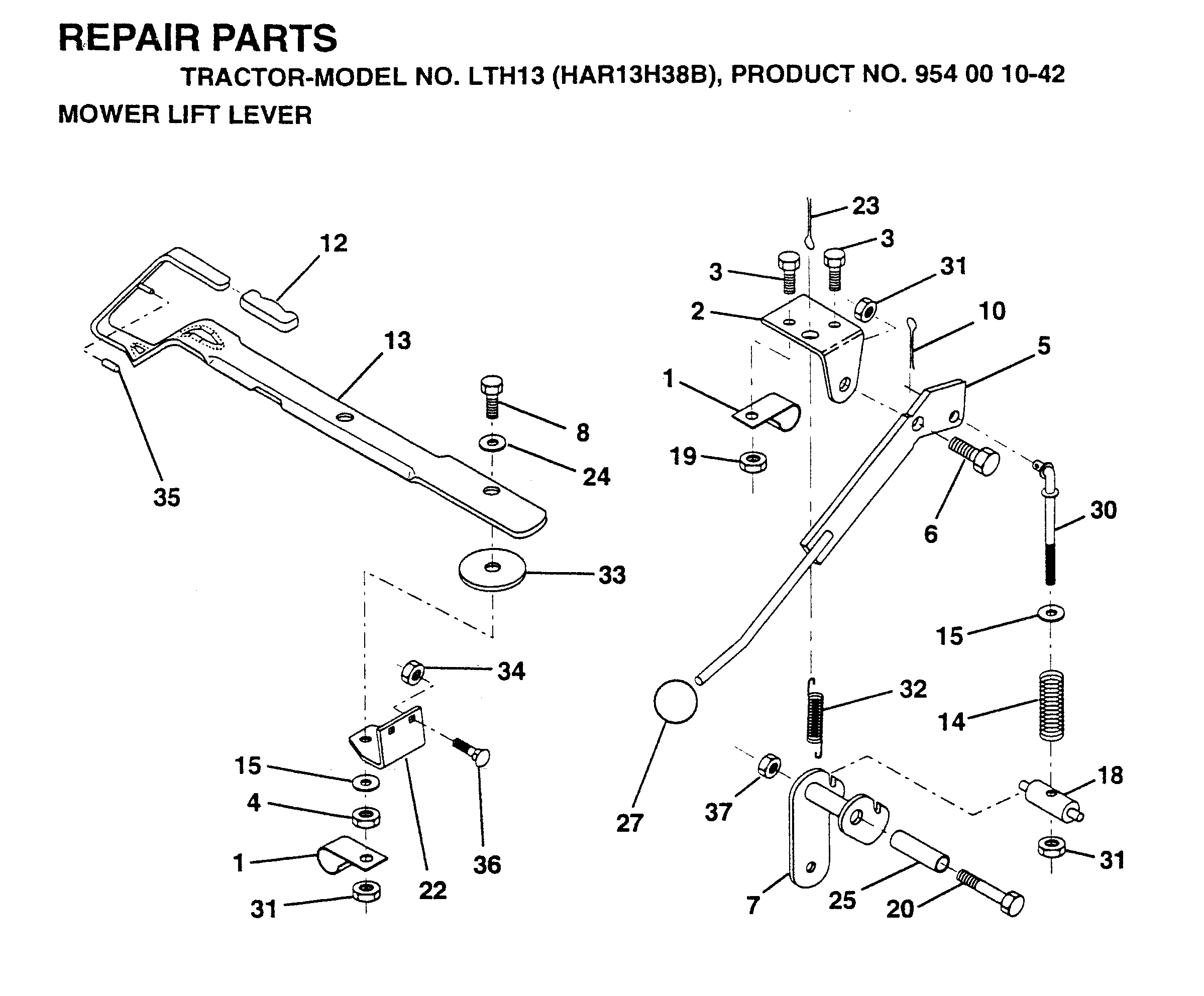 MOWER LIFT LEVER
