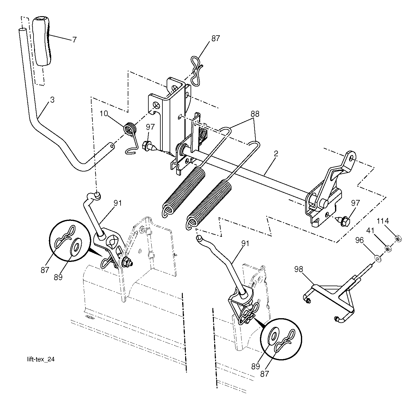 MOWER LIFT LEVER