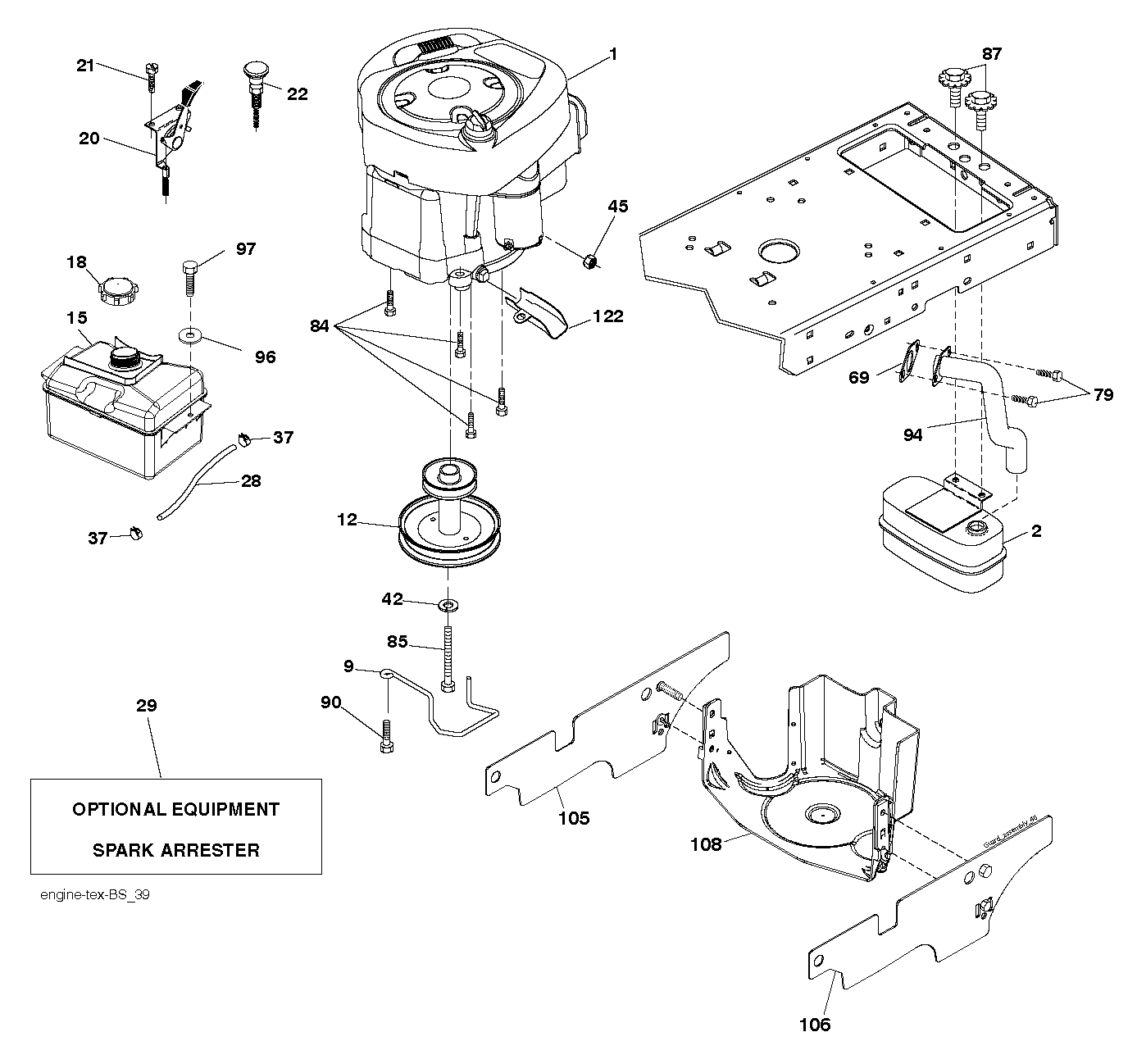 CHASSIS, ENGINE & PULLEYS