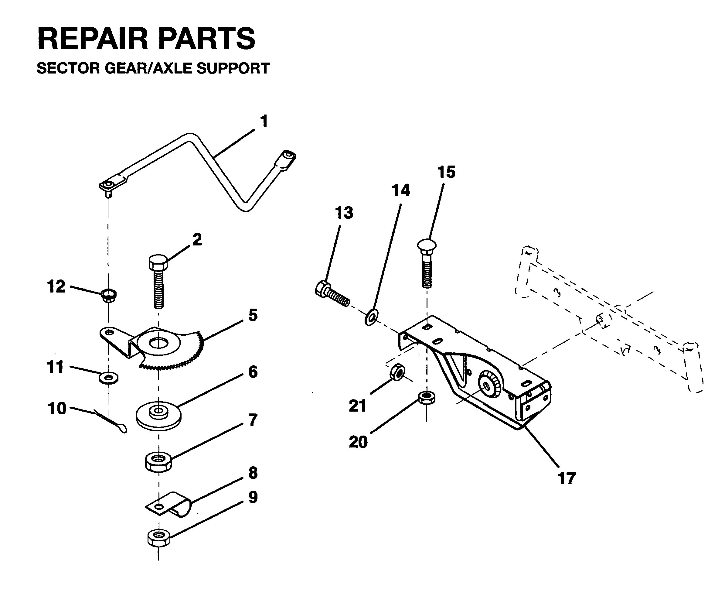 SECTOR GEAR / AXLE SUPPORT