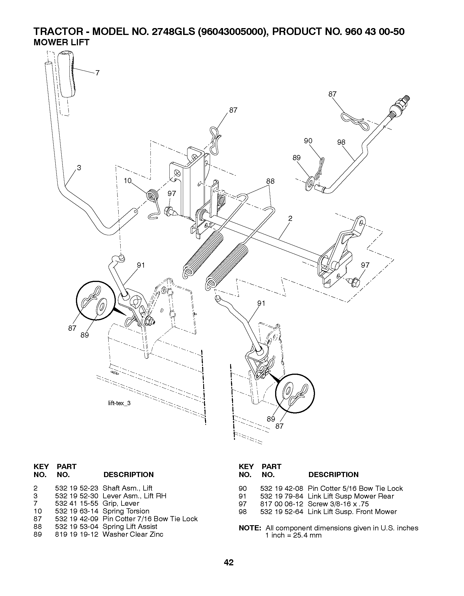 MOWER LIFT / DECK LIFT