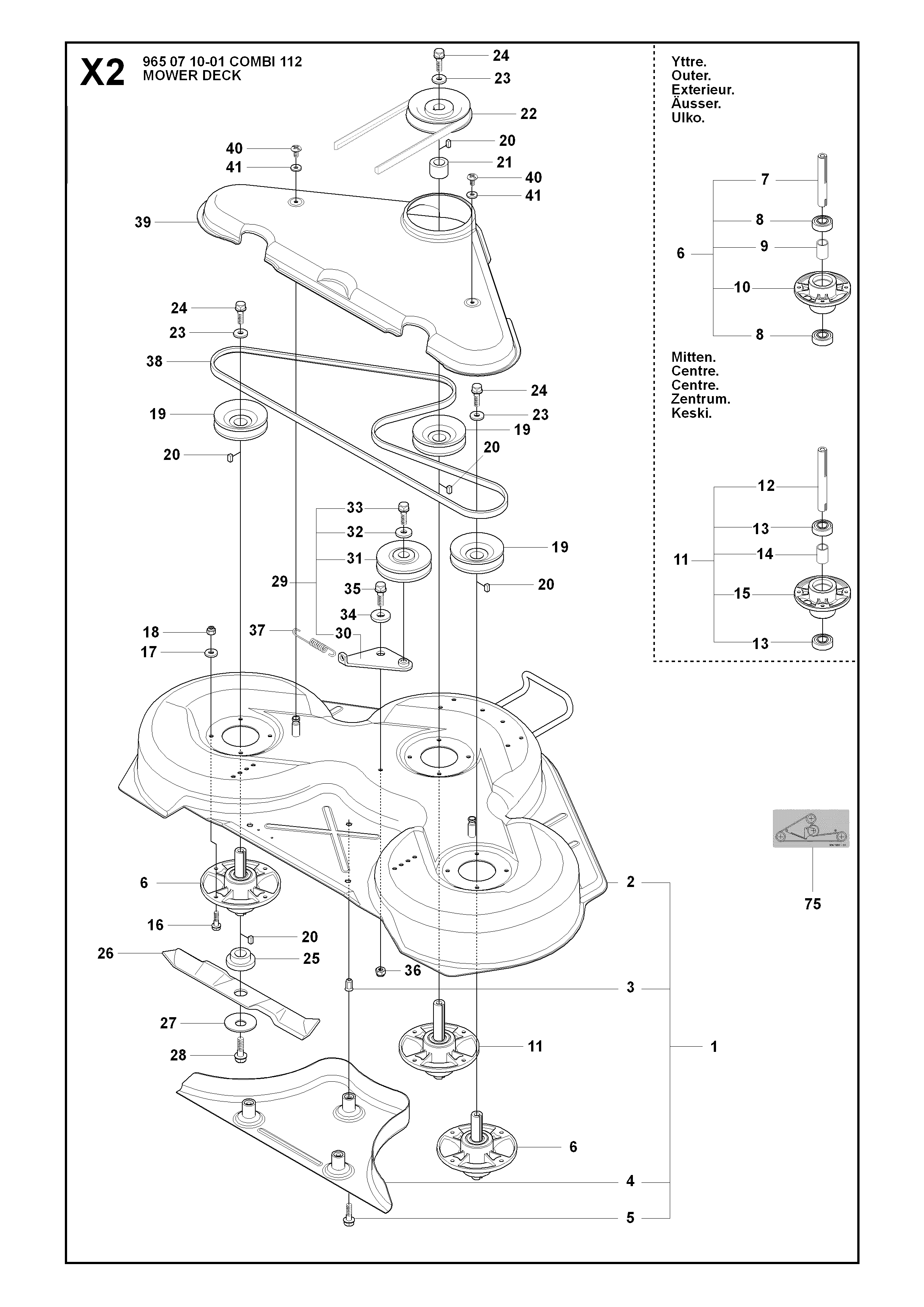 44"/112CM CUTTING DECK