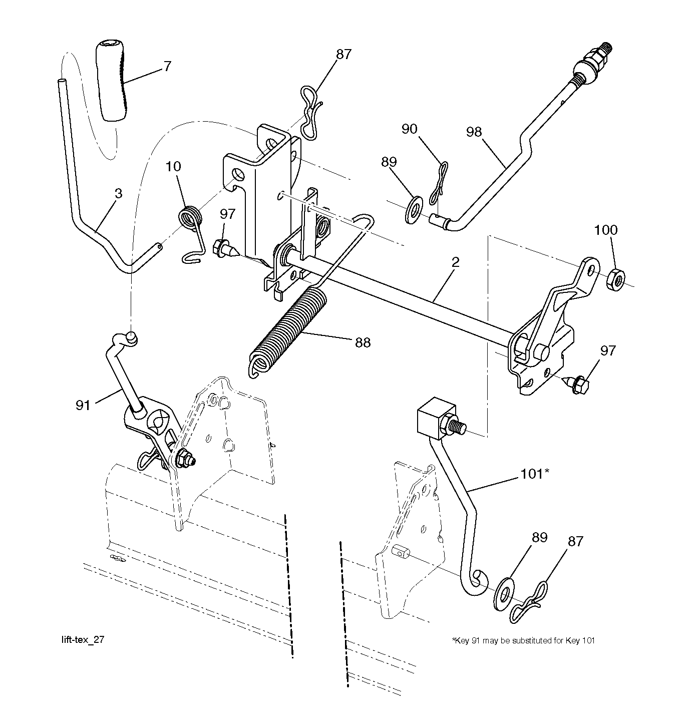 MOWER LIFT LEVER
