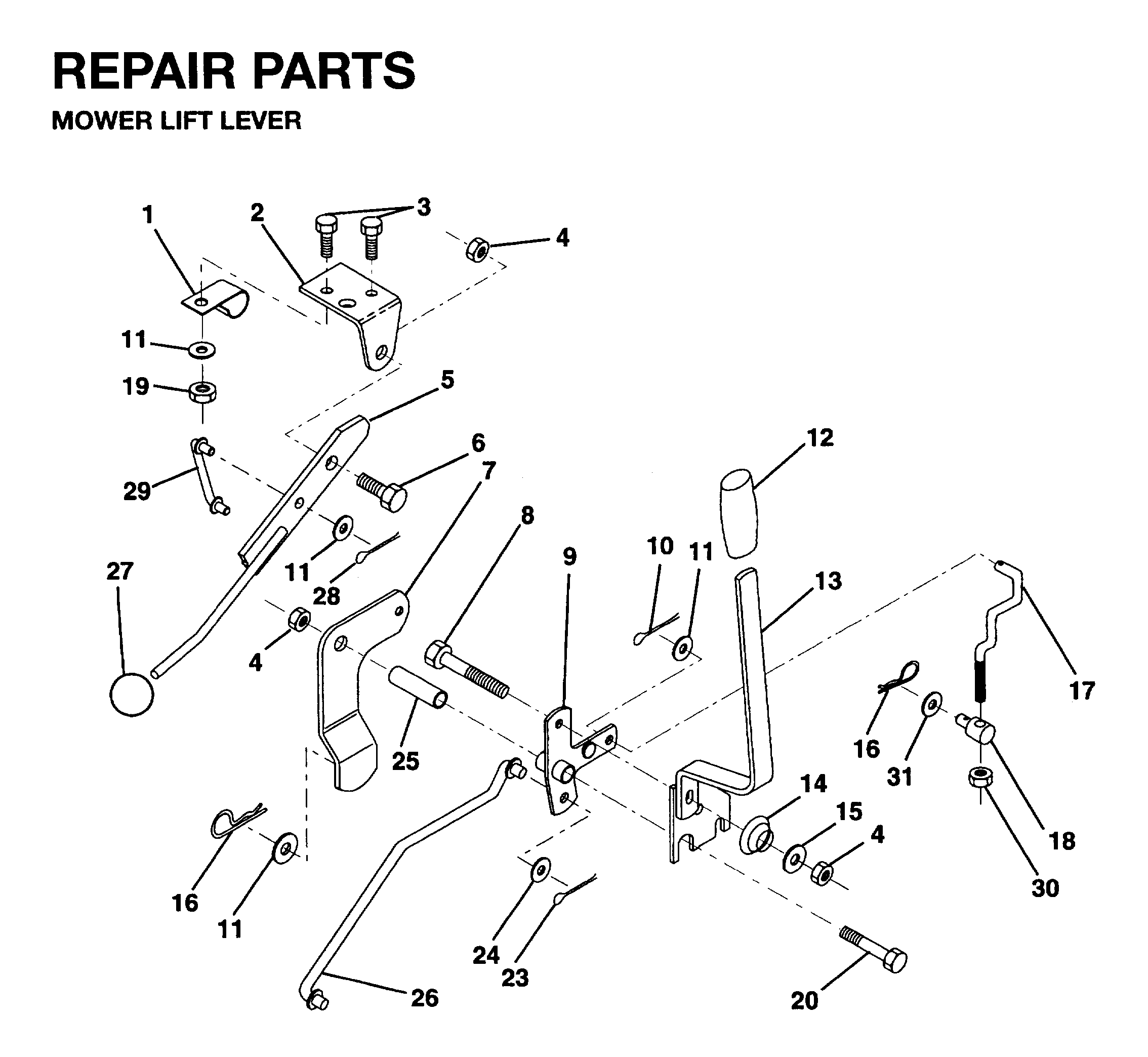 MOWER LIFT LEVER