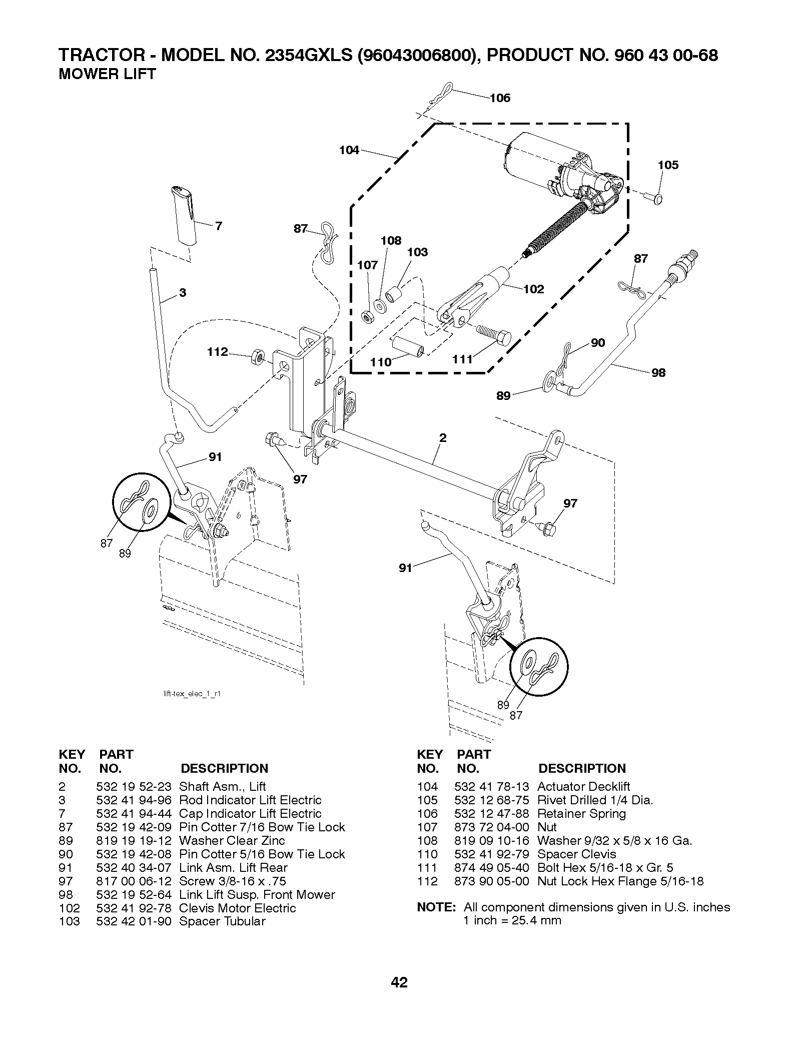 MOWER LIFT / DECK LIFT
