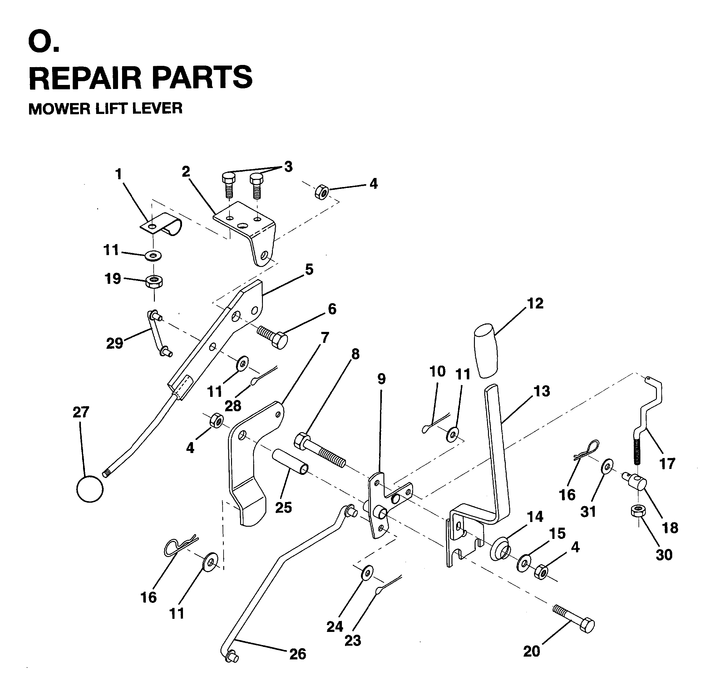 MOWER LIFT LEVER
