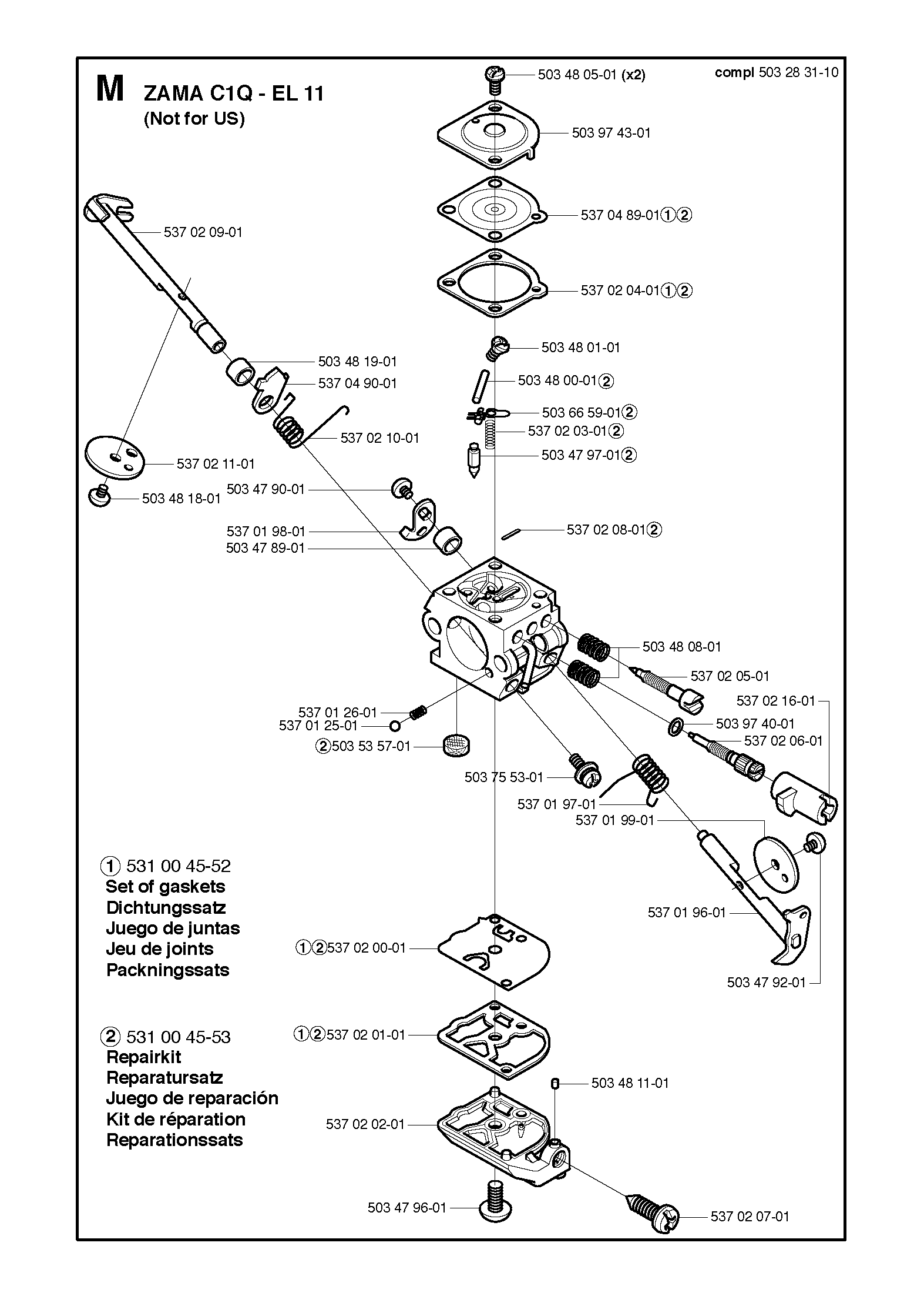 CARBURETOR, NOT FOR US