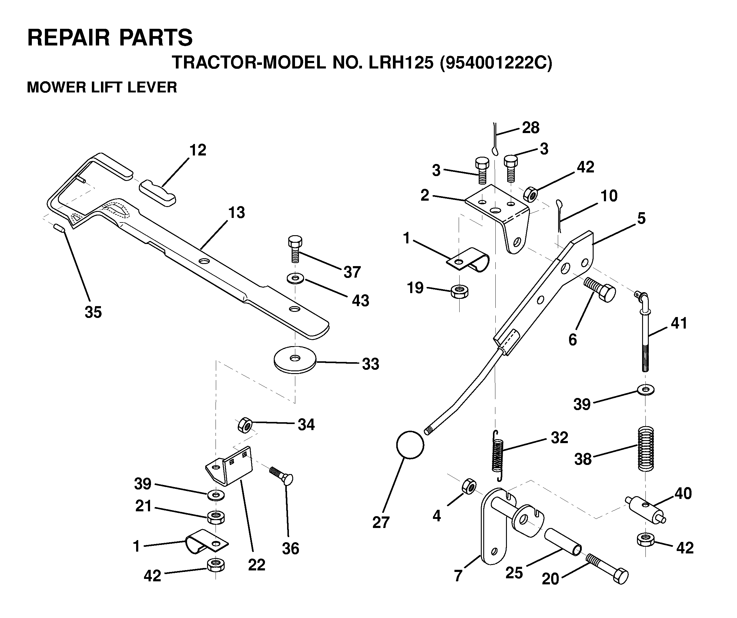 MOWER LIFT LEVER