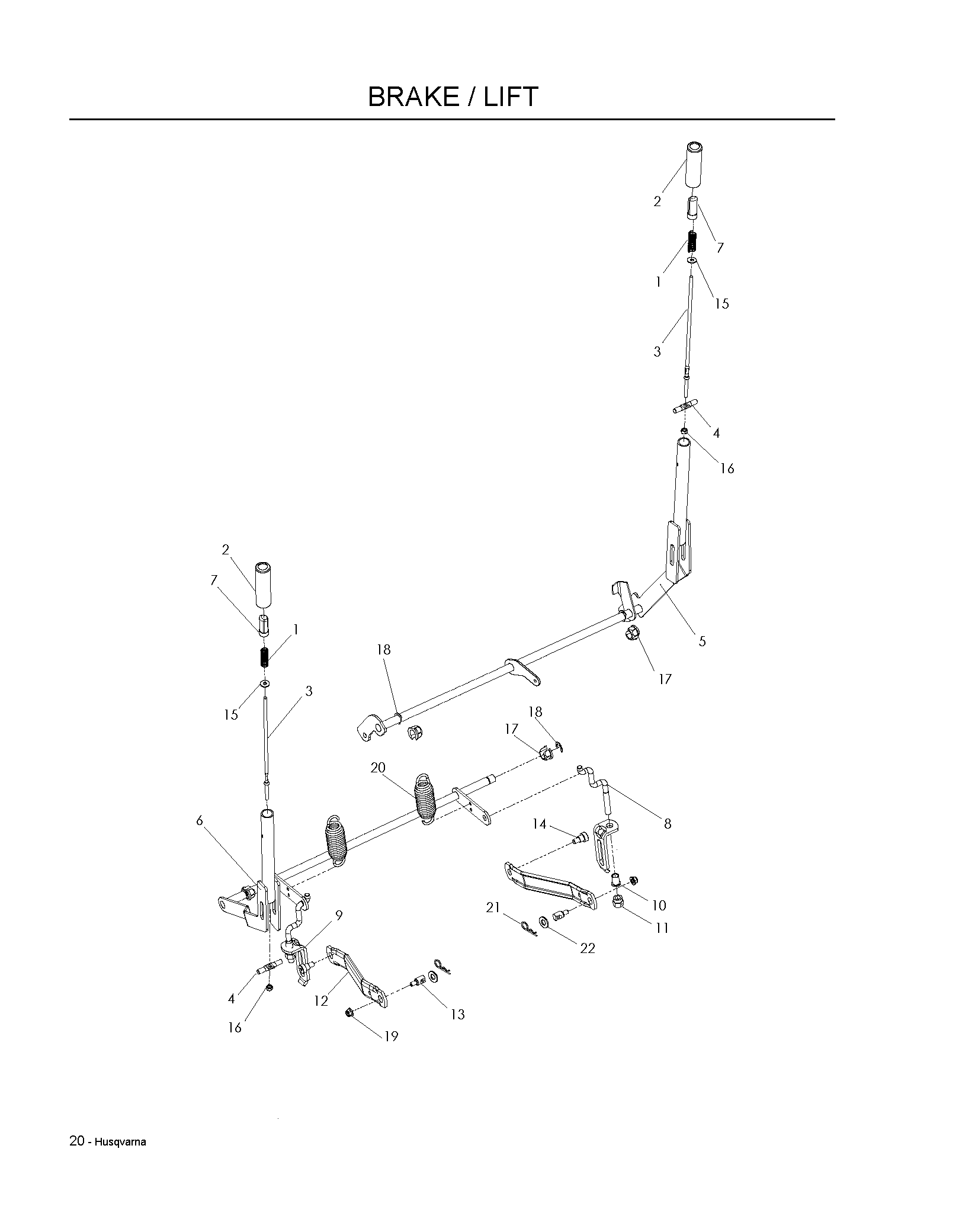 BRAKE / REAR MOWER LIFT