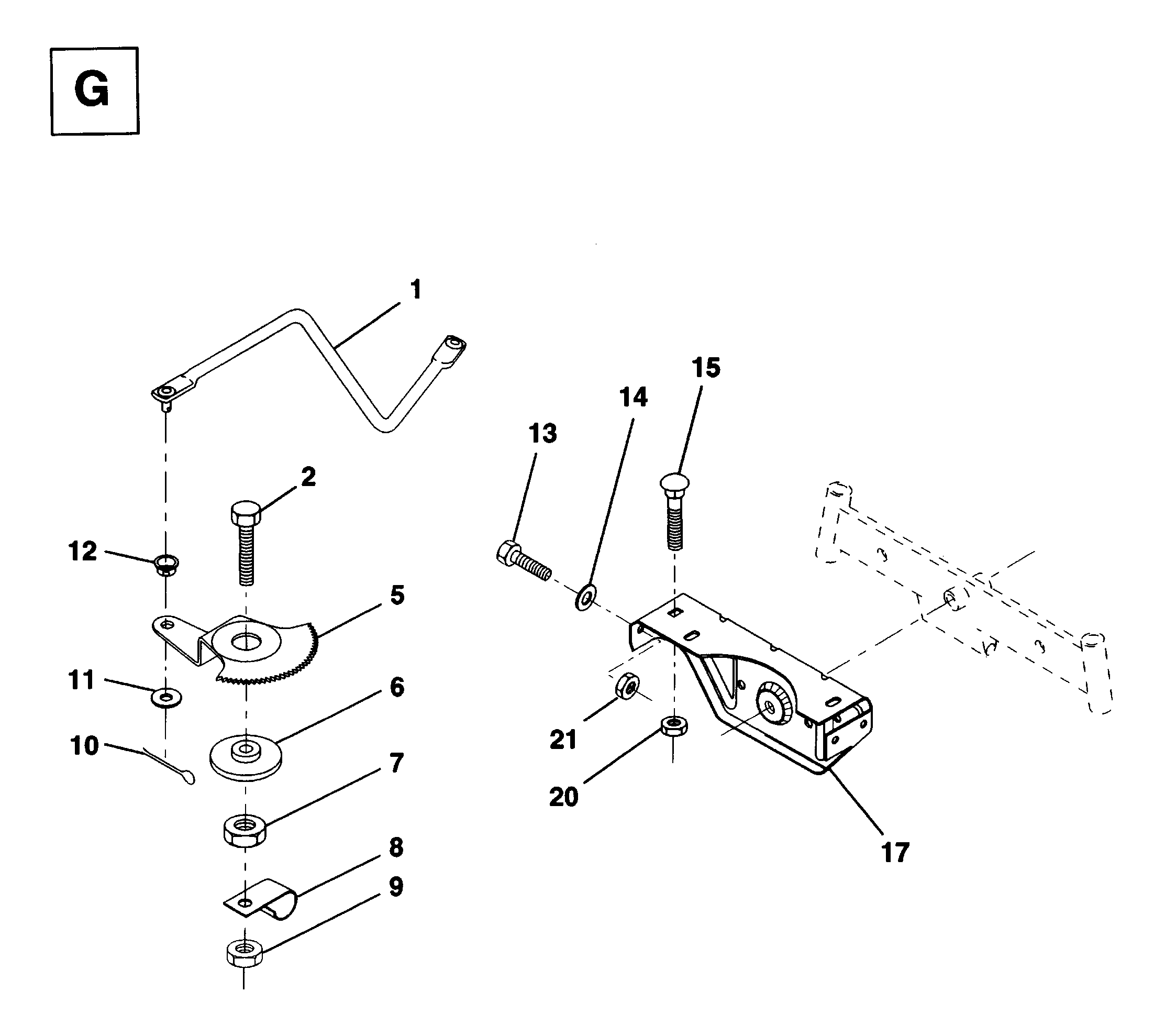 SECTOR GEAR / AXLE SUPPORT