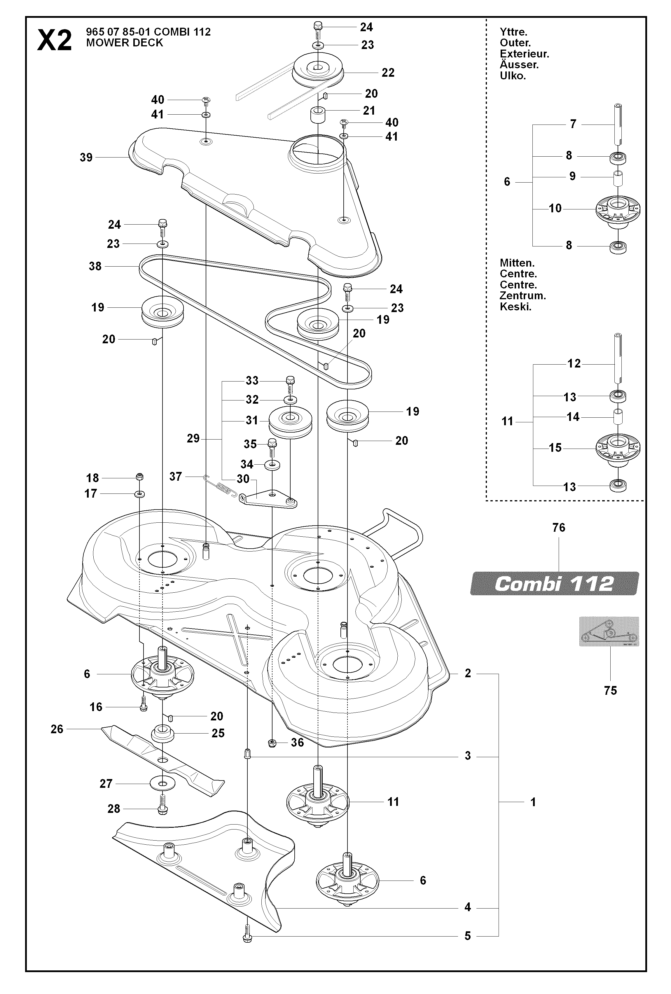 44"/112CM CUTTING DECK