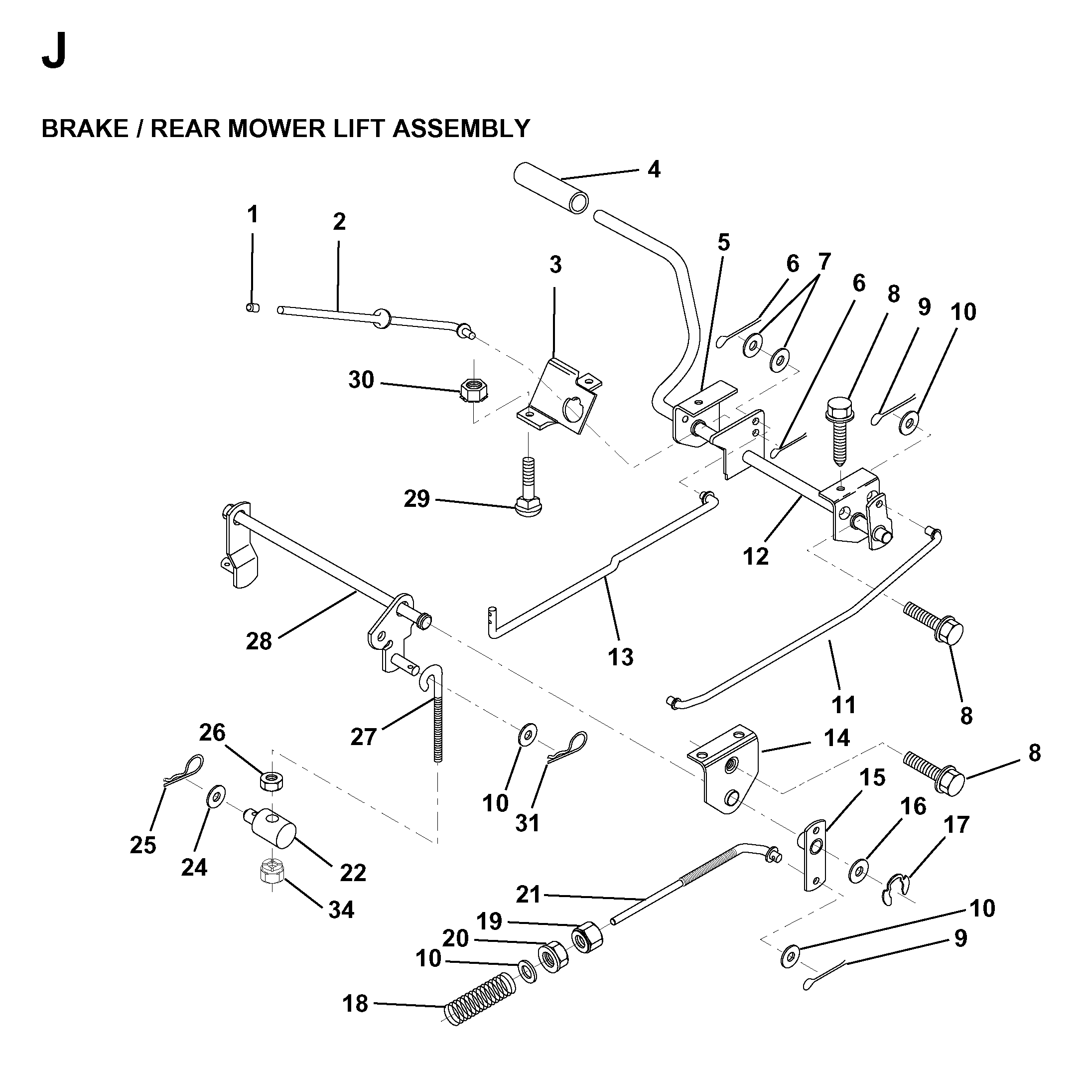 BRAKE / REAR MOWER LIFT
