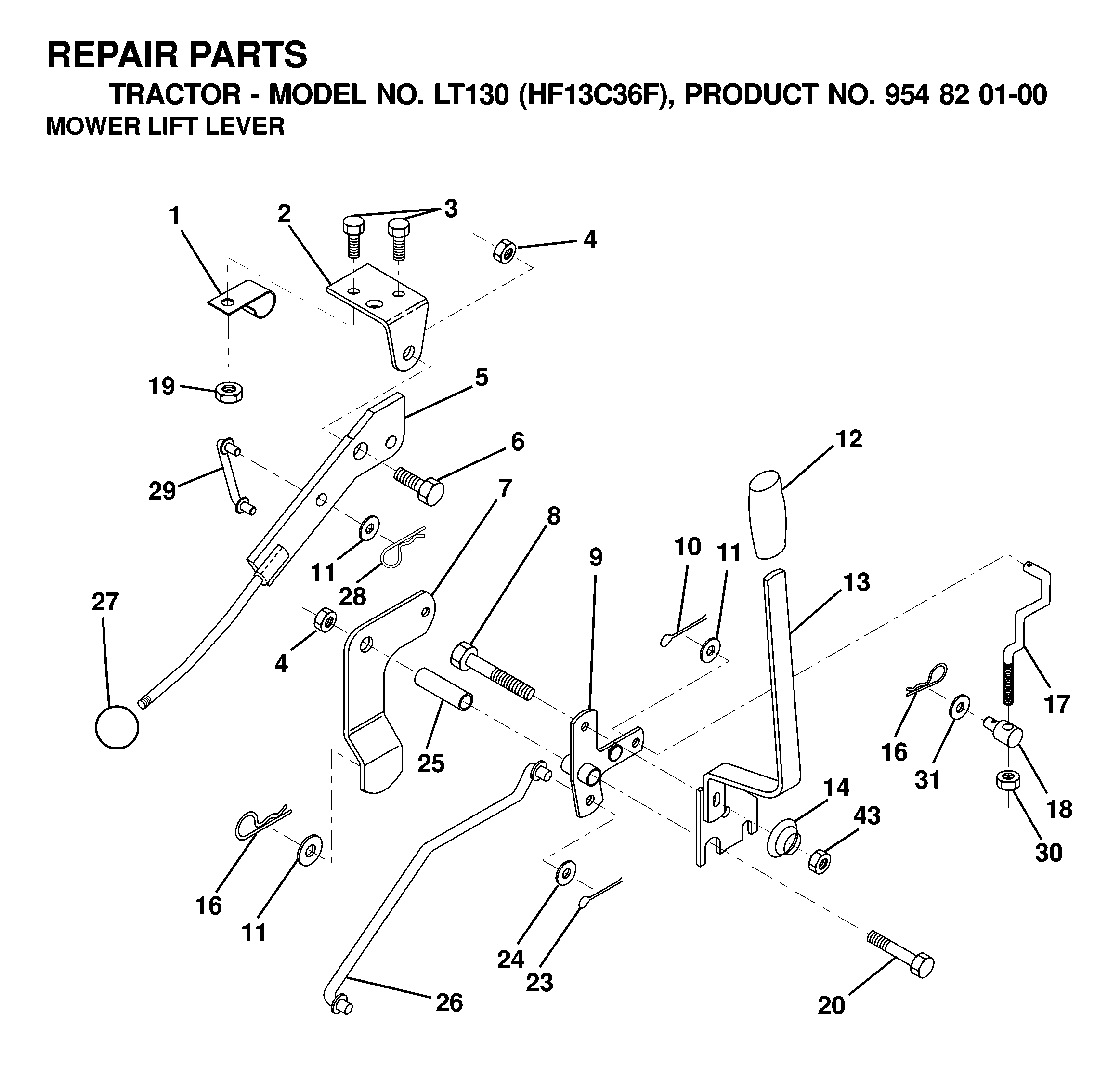 MOWER LIFT LEVER