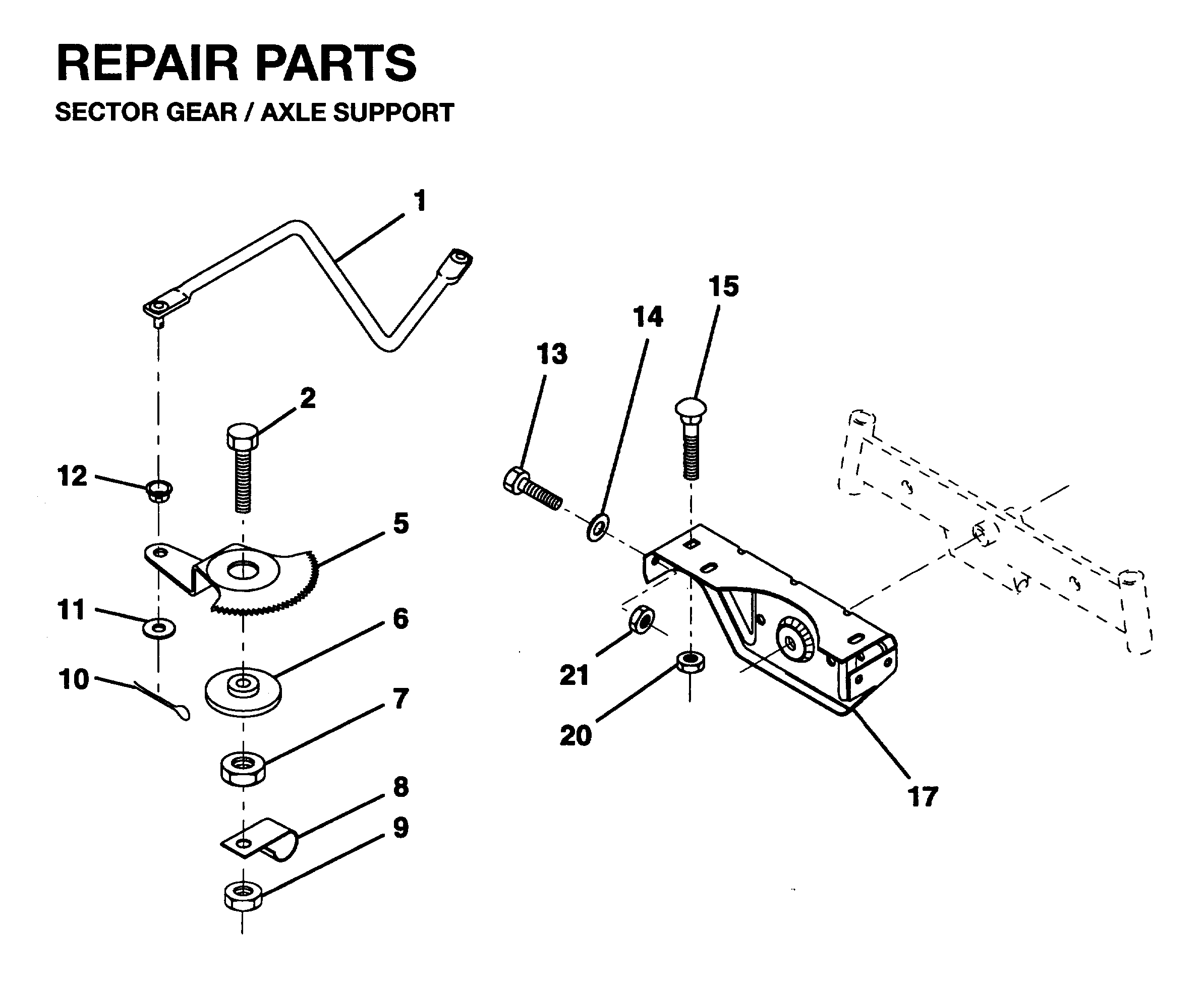 SECTOR GEAR / AXLE SUPPORT