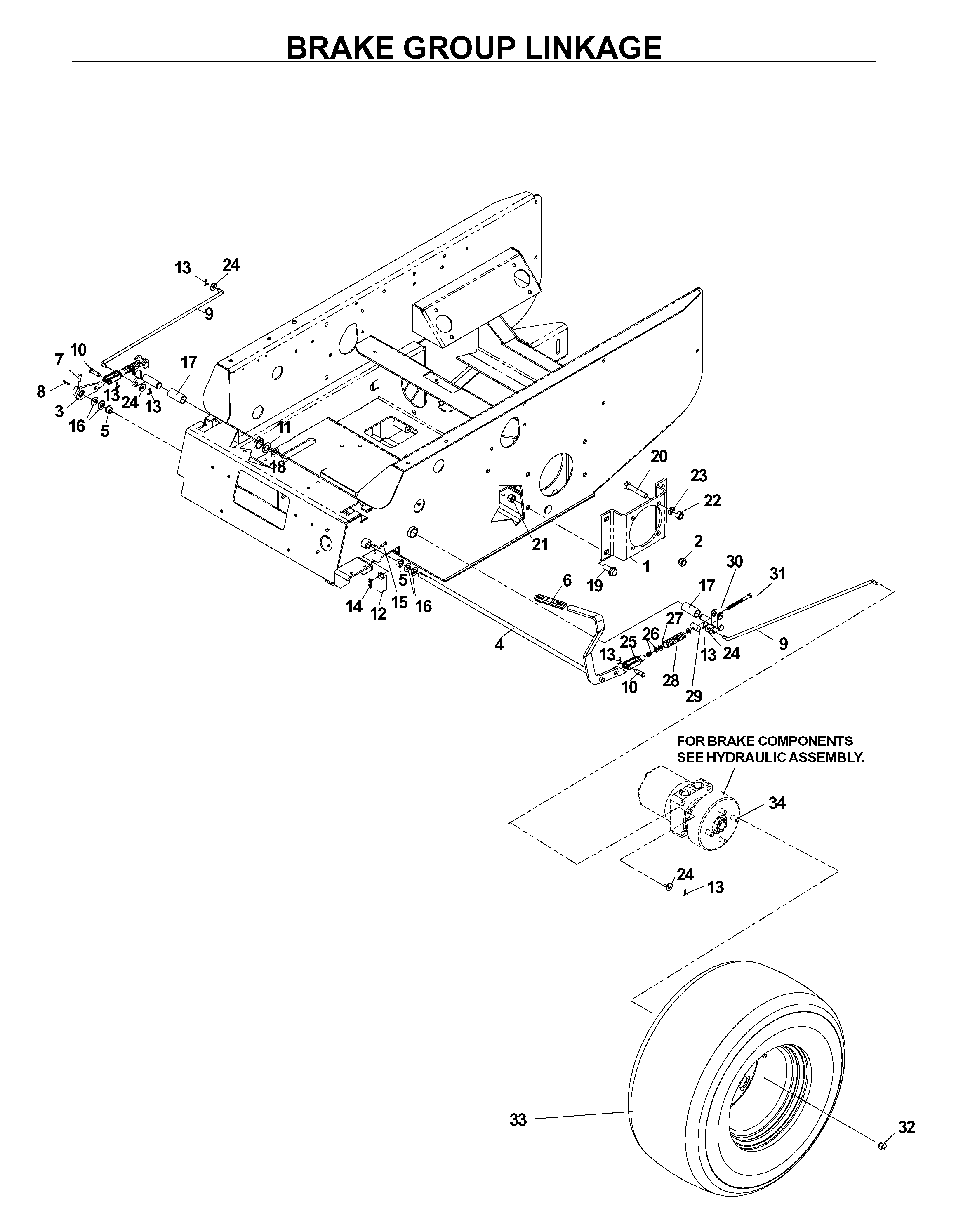 BRAKE / REAR MOWER LIFT