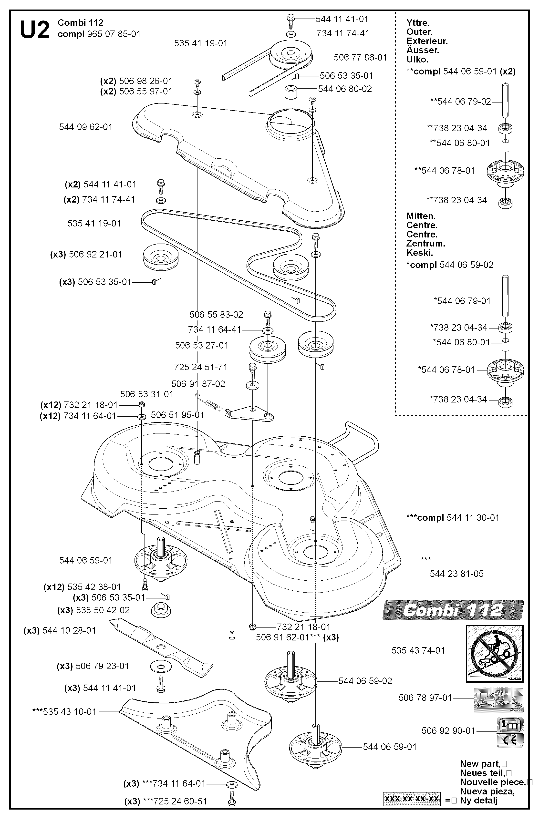 44"/112CM CUTTING DECK