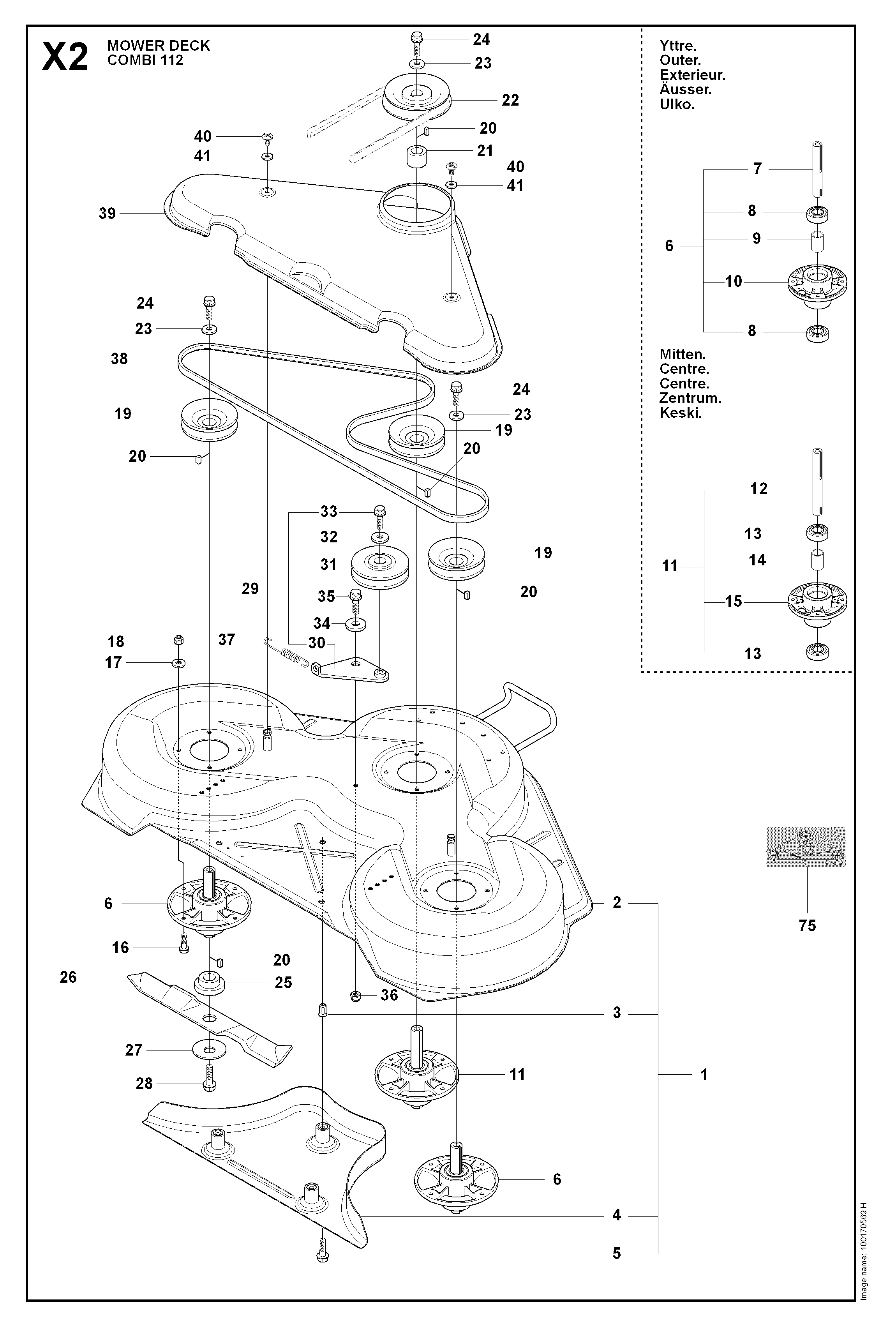 44"/112CM CUTTING DECK