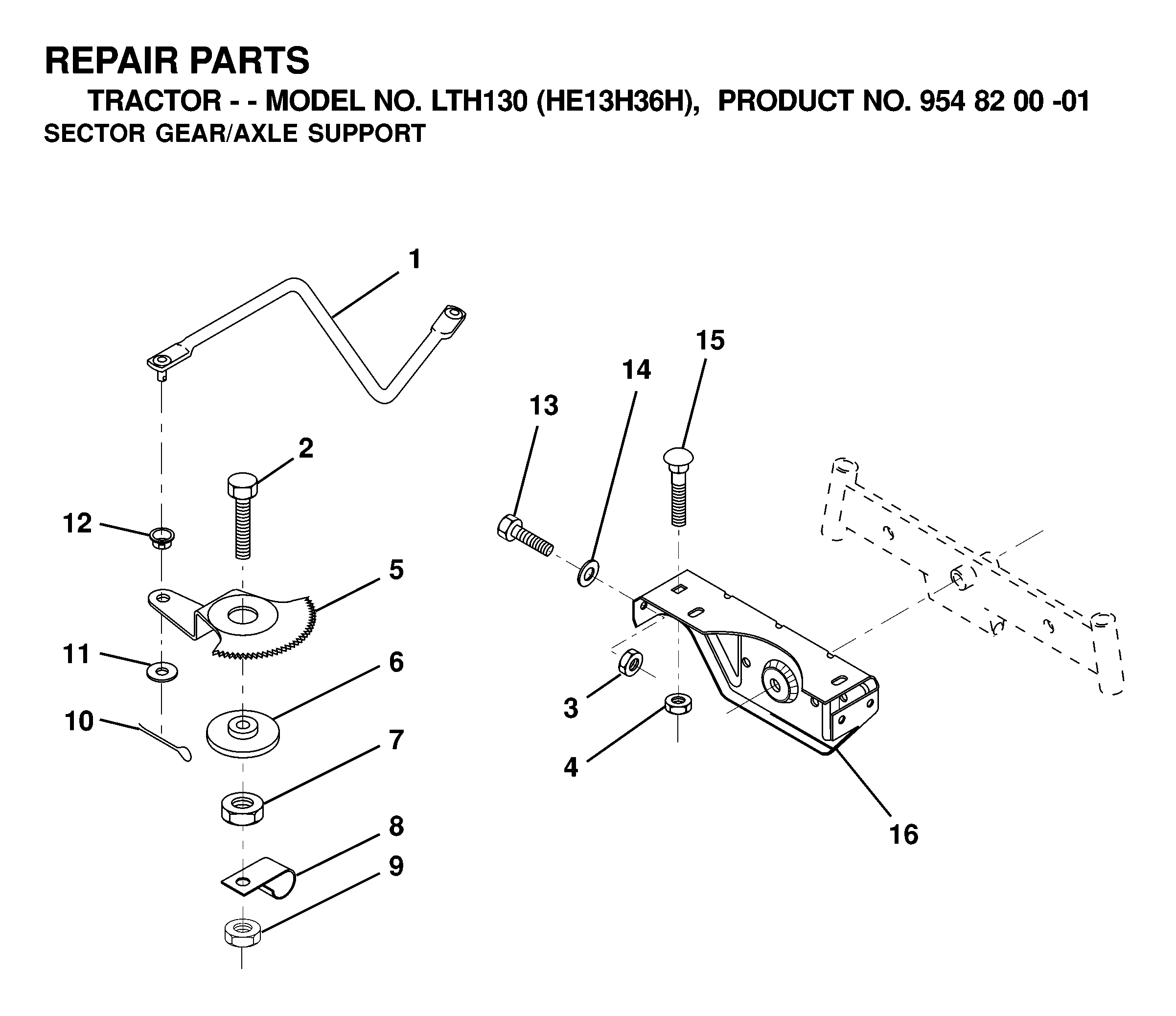 SECTOR GEAR / AXLE SUPPORT