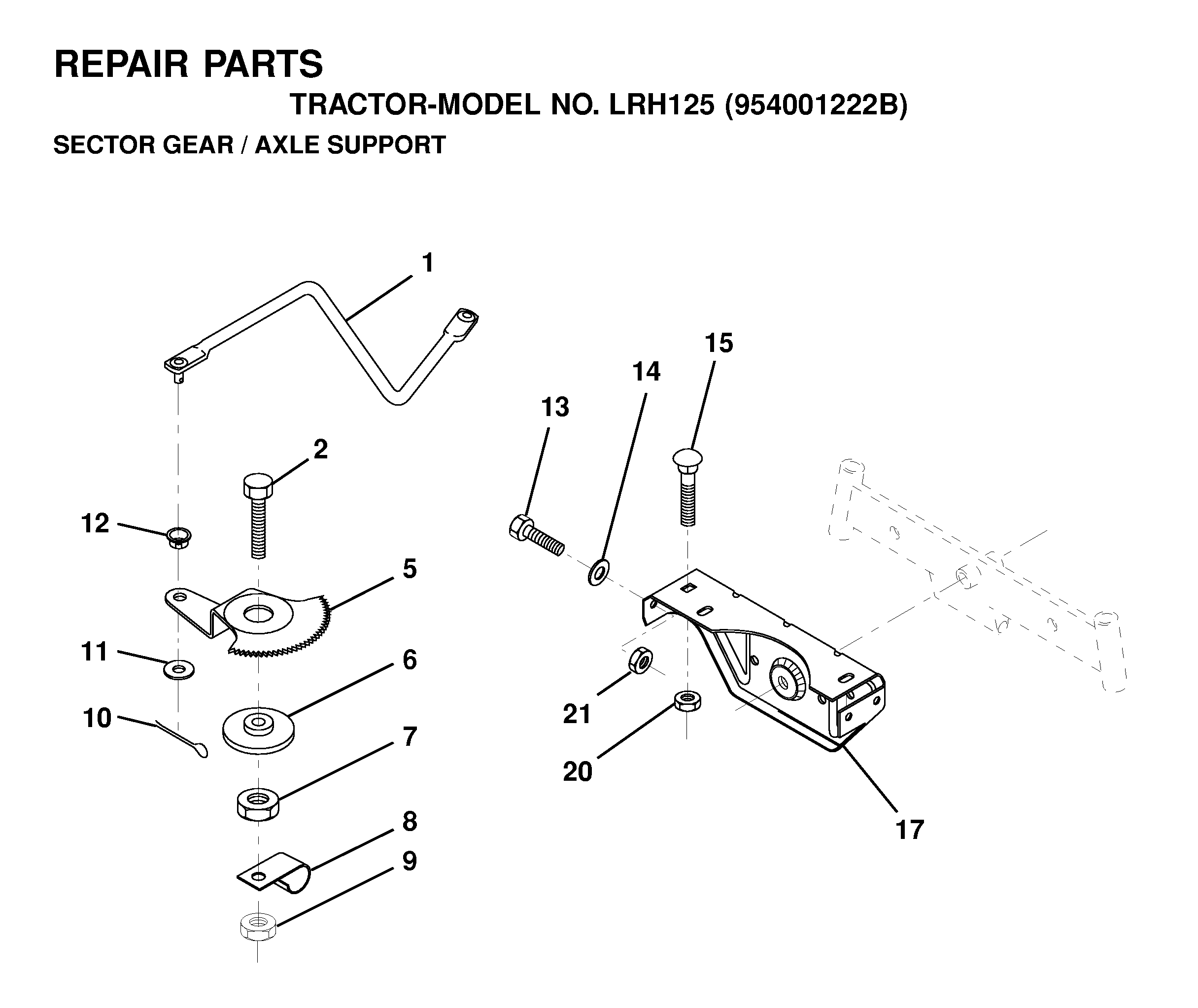 SECTOR GEAR / AXLE SUPPORT