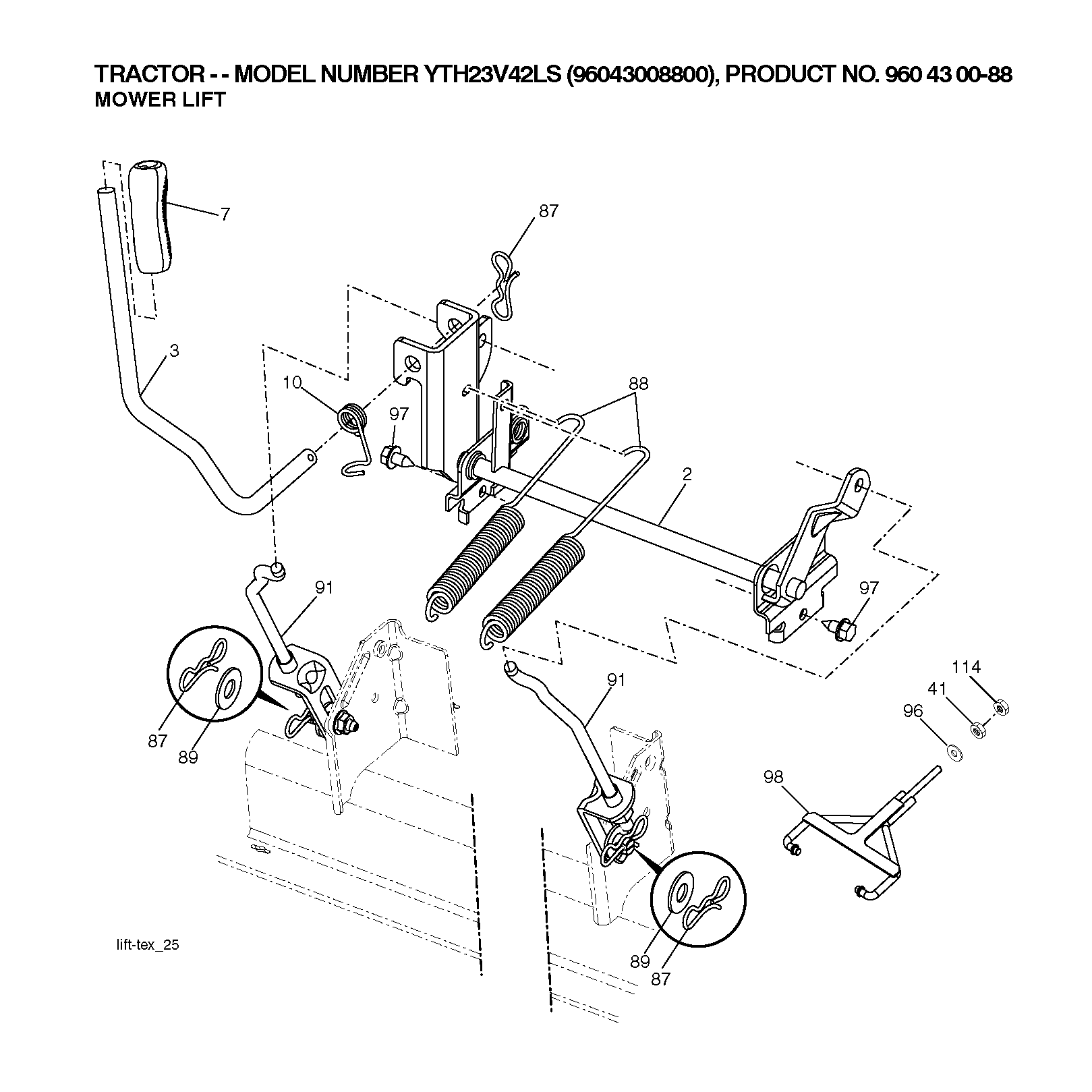 MOWER LIFT LEVER