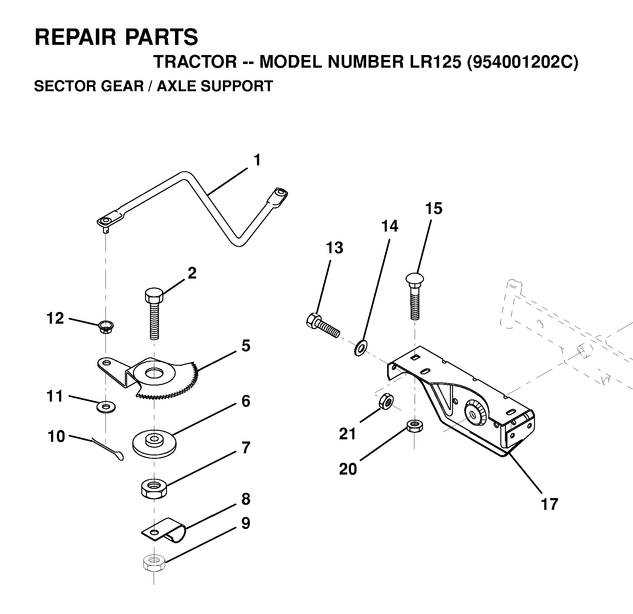 SECTOR GEAR / AXLE SUPPORT