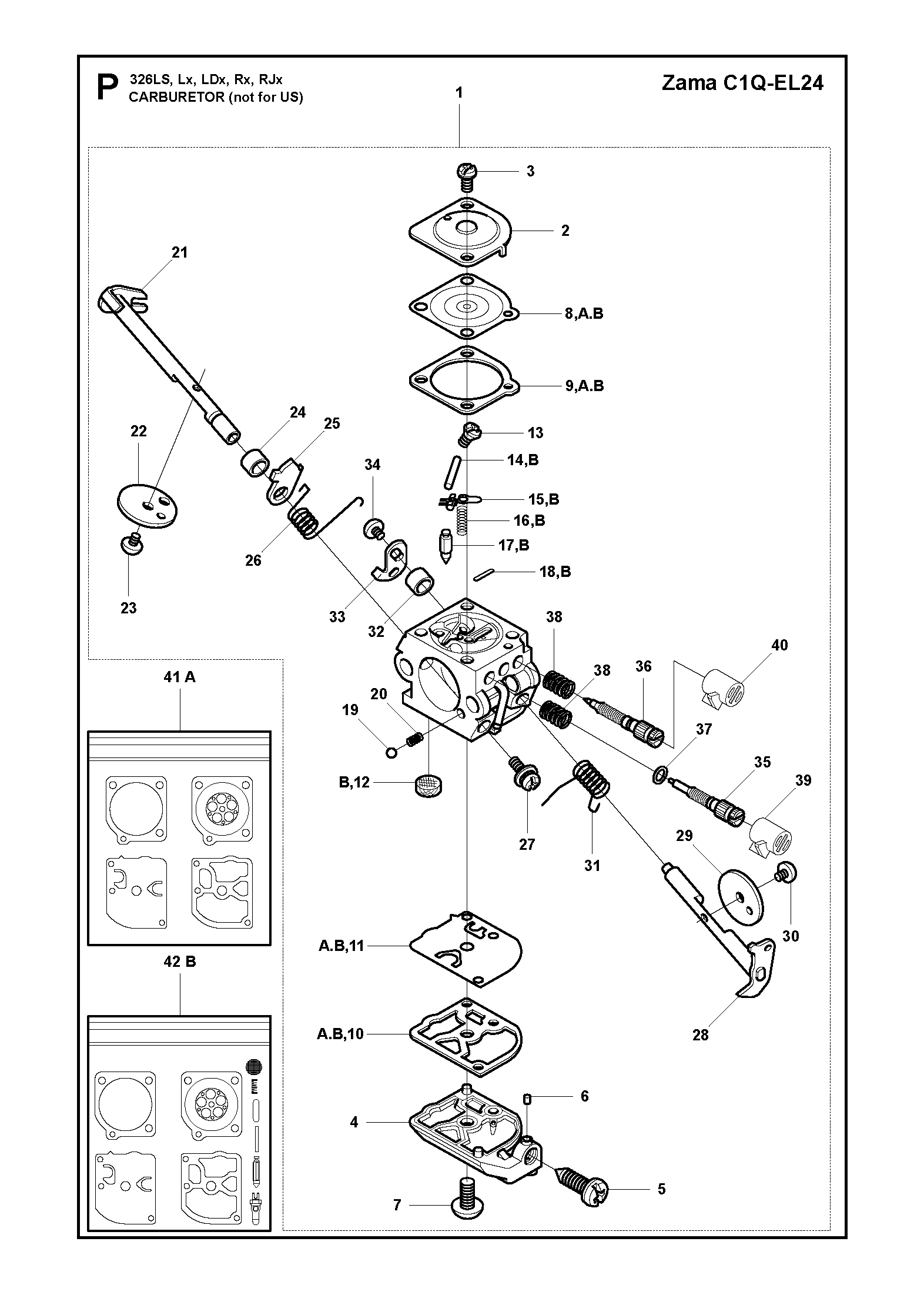CARBURETOR, NOT FOR US
