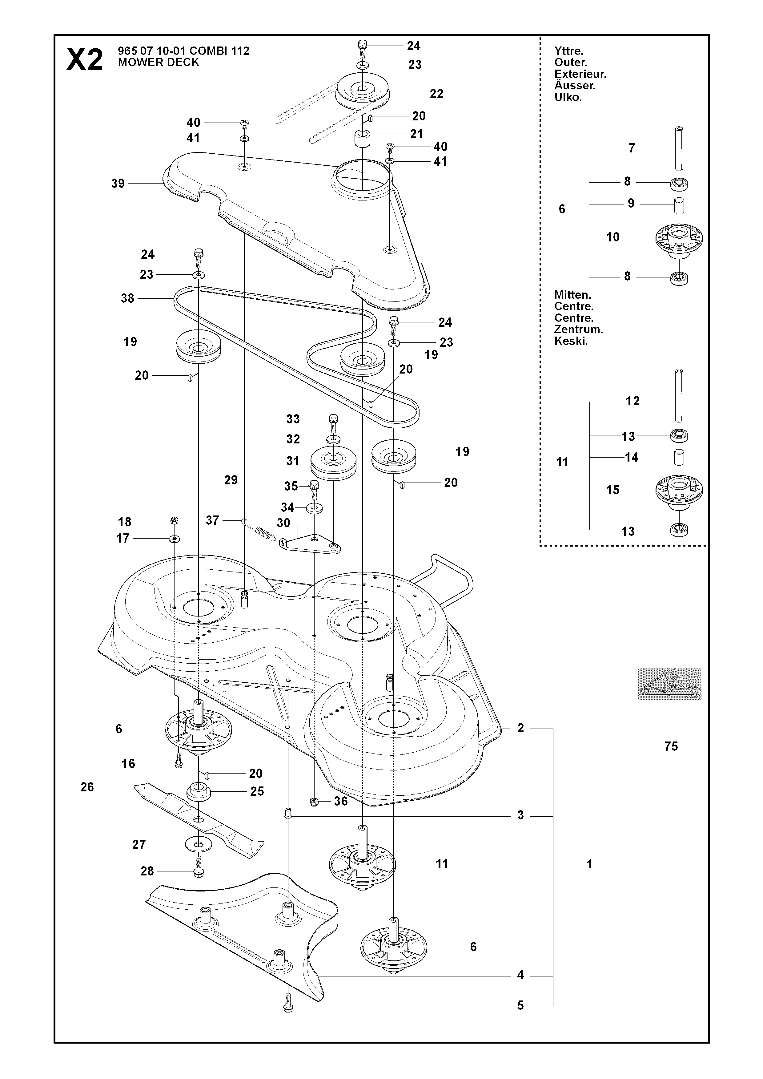 44"/112CM CUTTING DECK