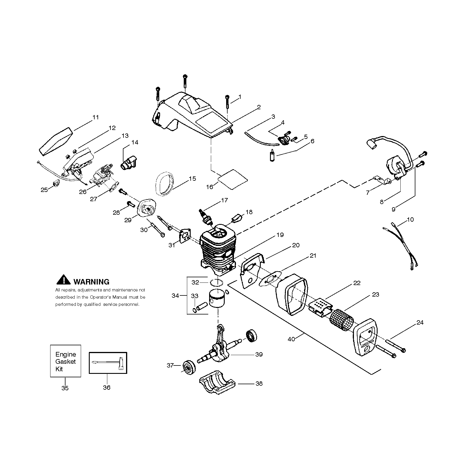 McCulloch Chainsaw MAC 320 (952802133) Spares